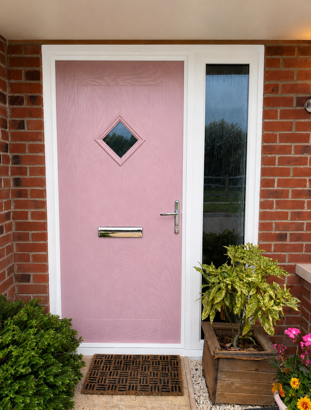 pink front composite door