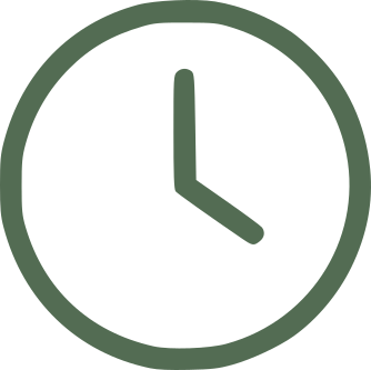 A green analog clock showing the time as 4:00.