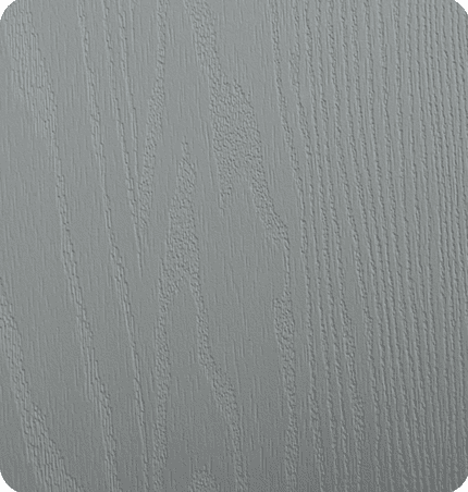 Close-up of a gray painted wooden surface with visible wood grain texture.