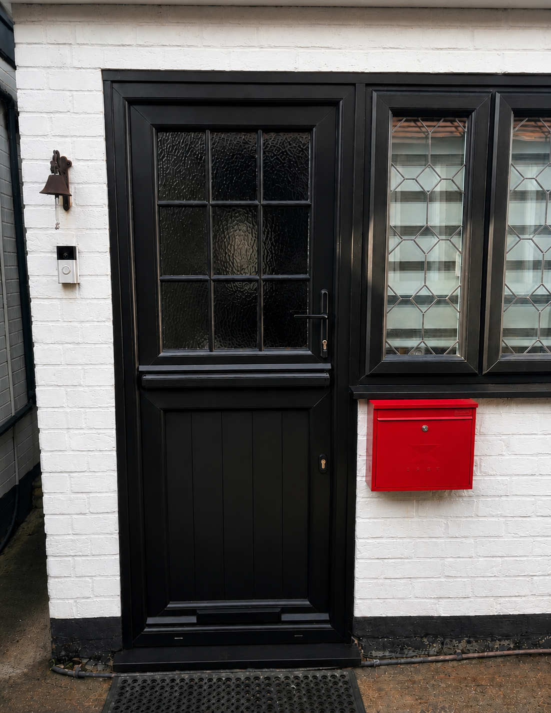 black upvc barn style door