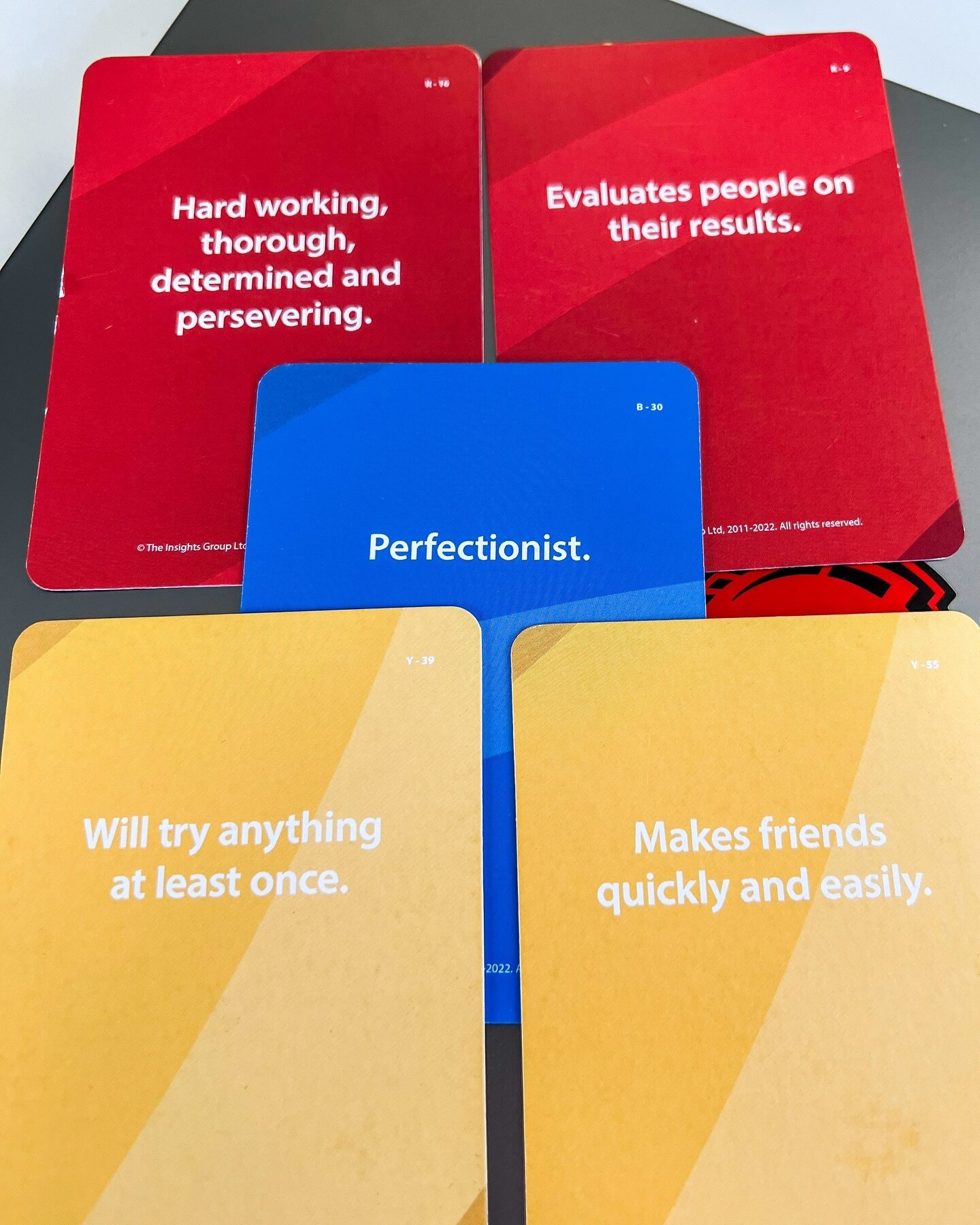 Had a fantastic workshop with my Customer Care team where we explored and shared our @insights profiles and discussed different ways to work@with each other base on our discoveries. 

These cards were some of the characteristics from my dominant work