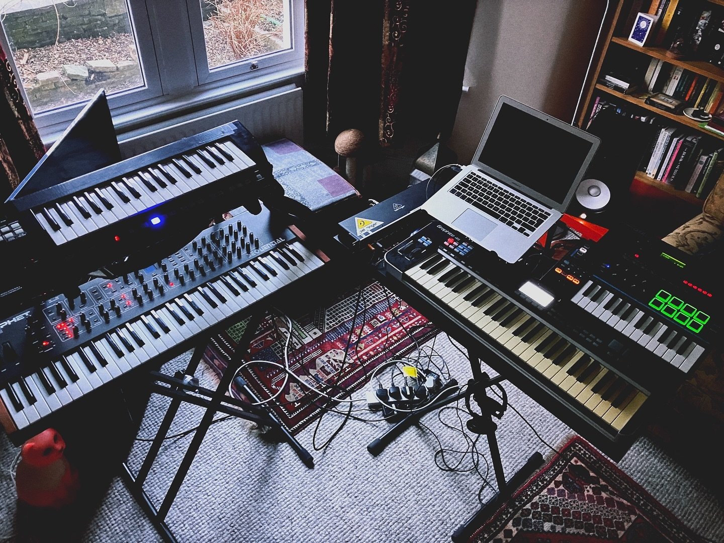 A final rehearsal today, also a rehearsal for disentangling and re-entangling the control module, hence moving everything from the studio to the living room. As this gig was originally proposed in the summer, it feels like I&rsquo;ve spent half the y