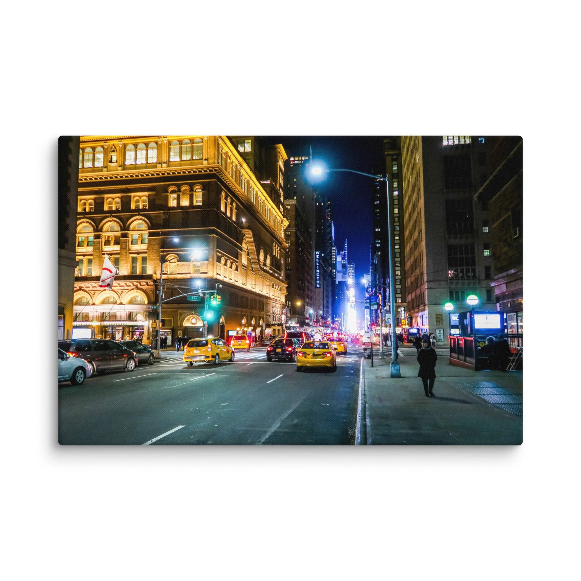New York’s unstoppable city soul, golden-hour-to-night drama, and monumental scale—ideal for lovers of NYC photography, Broadway night art,