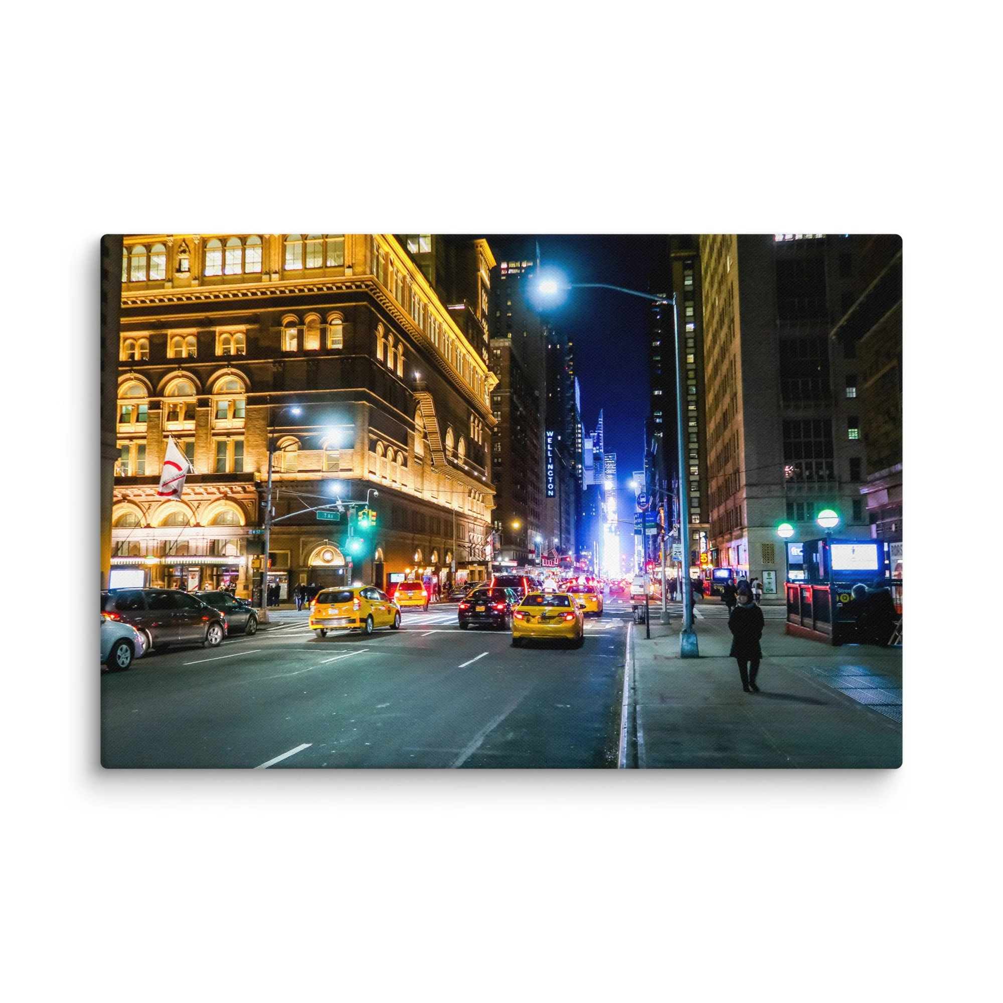 New York’s unstoppable city soul, golden-hour-to-night drama, and monumental scale—ideal for lovers of NYC photography, Broadway night art,