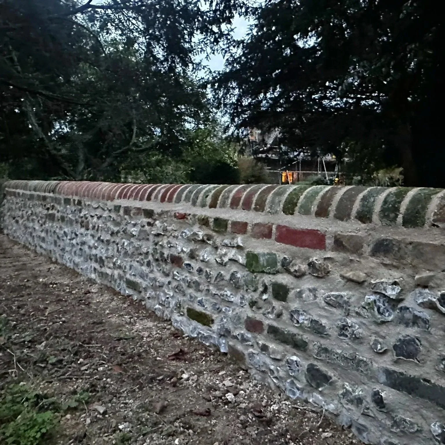Private flint wall rebuild