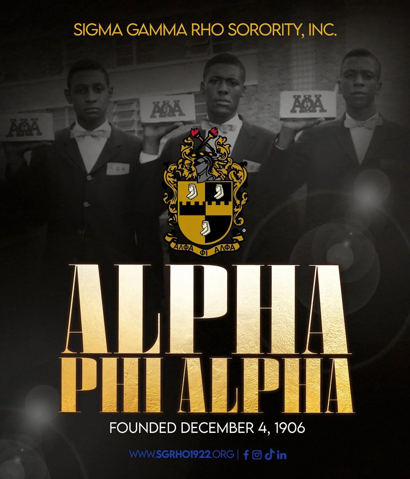 Happy Founders&rsquo; Day to the Men of Alpha Phi Alpha Fraternity, Incorporated from the Greater Women of Sigma Gamma Rho Sorority, Incorporated.

Congratulations on 119 years!
#sigmagammarho #alphaphialpha