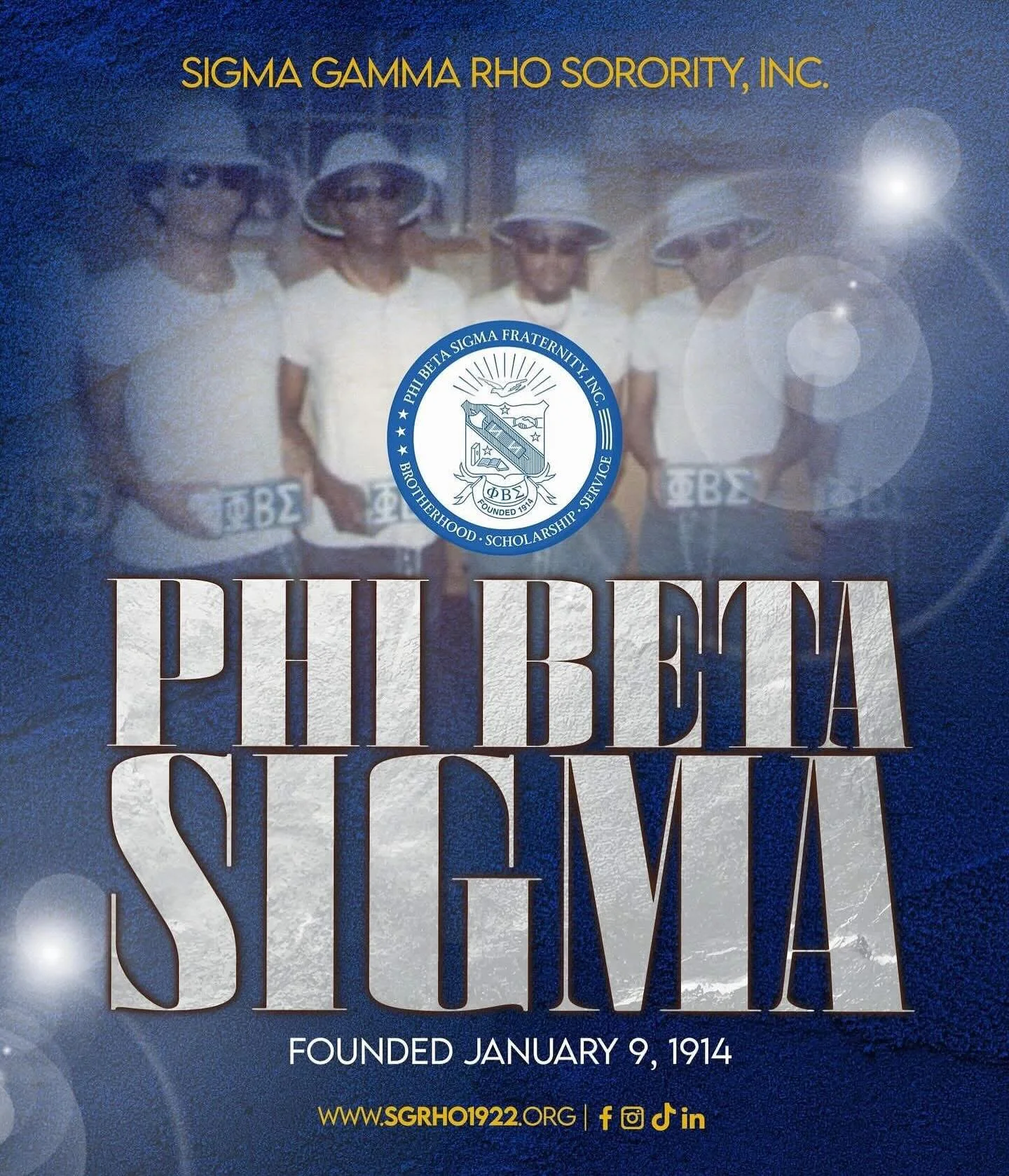 Happy Founders&rsquo; Day to the Men of Phi Beta Sigma Fraternity, Incorporated from the Greater Women of Sigma Gamma Rho Sorority, Incorporated.

Congratulations on 112 years!
#sigmagammarho #phibetasigma