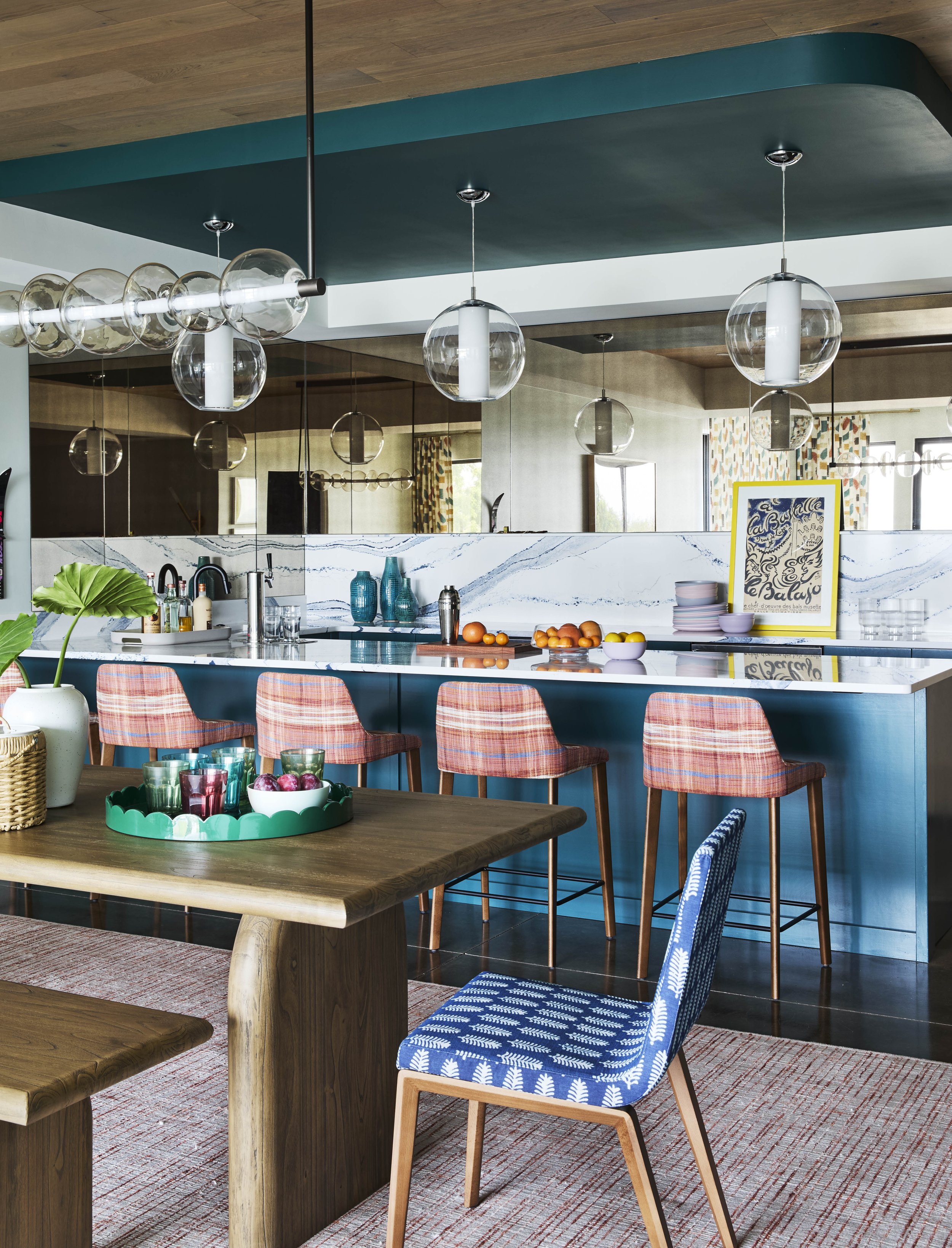 bar design with counter stools