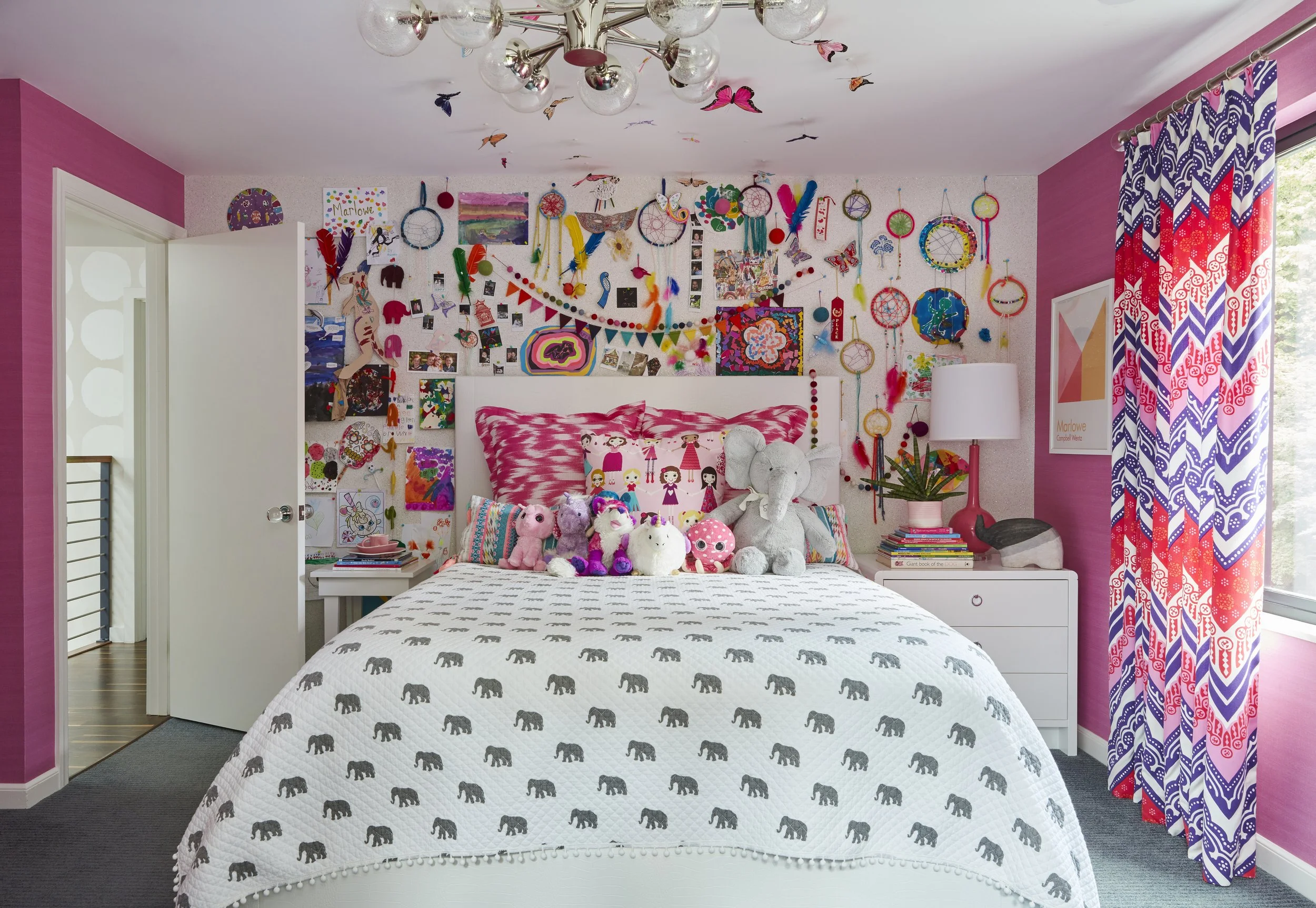 bright colorful kids bedroom with art wall design ideas for kids