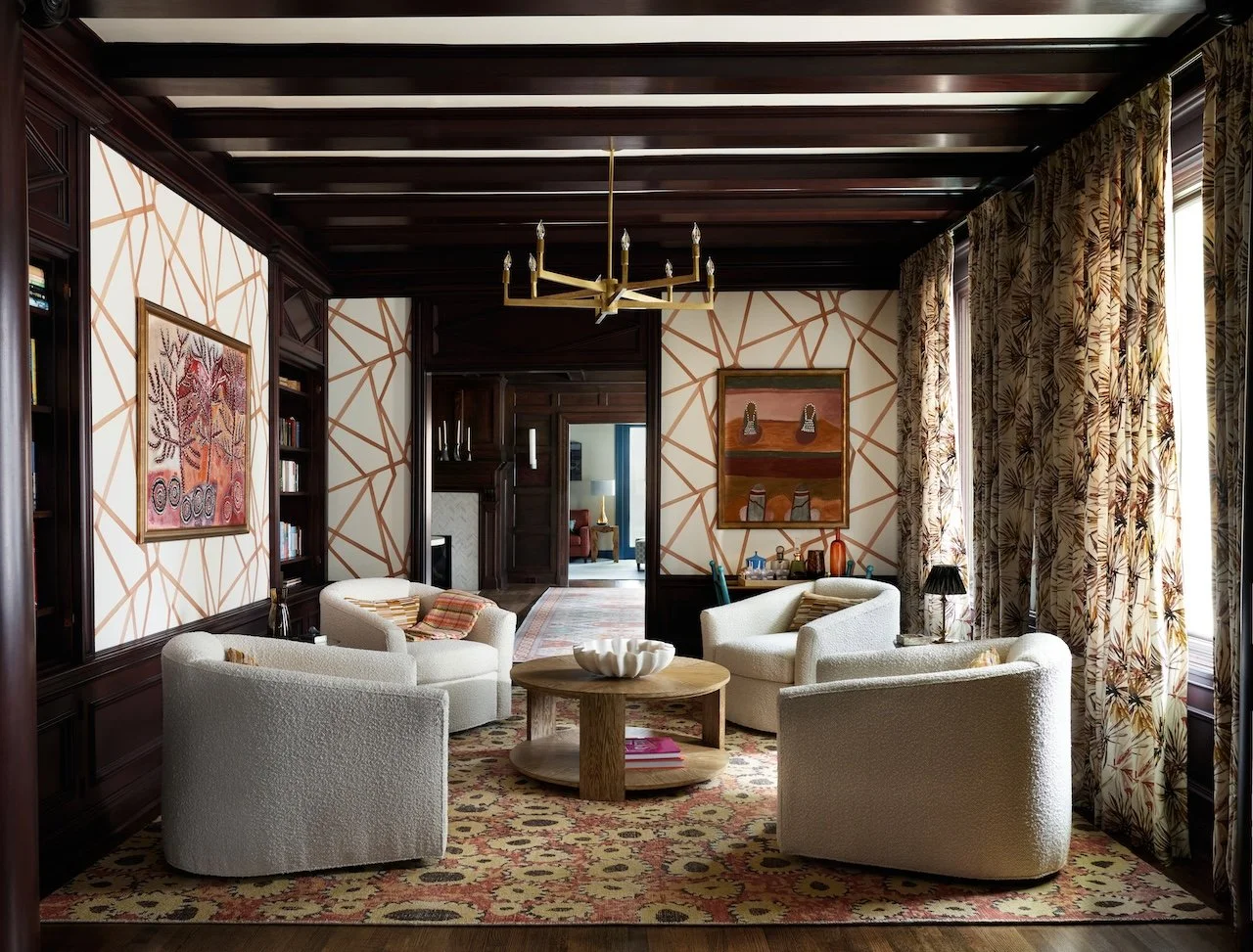 traditional living room beamed ceiling brass chandelier 