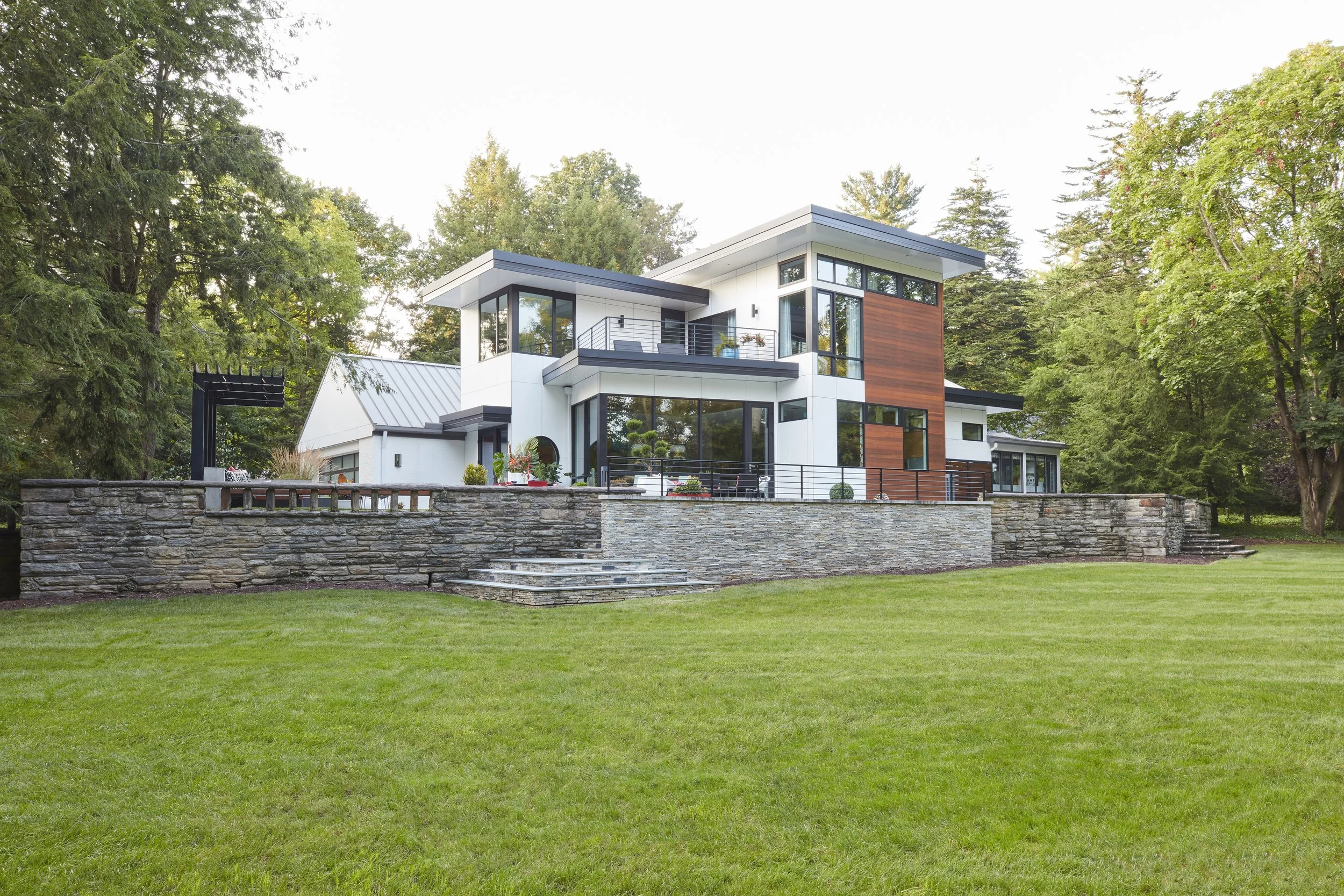 renovated pittsburgh modern house exterior featuring sleek facade contemporary windows landscape design exterior renovation