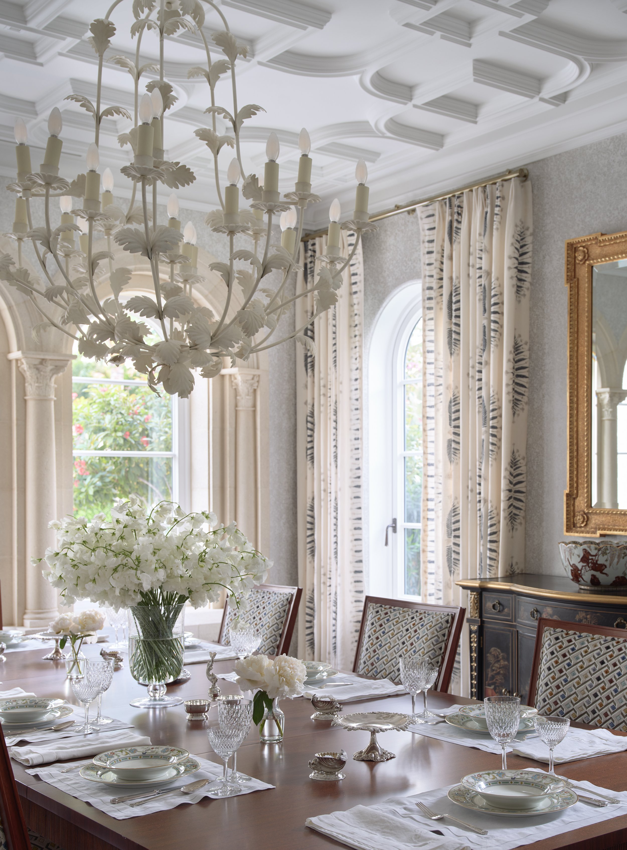 dining room statement chandelier stylish chairs formal dining space french inspired