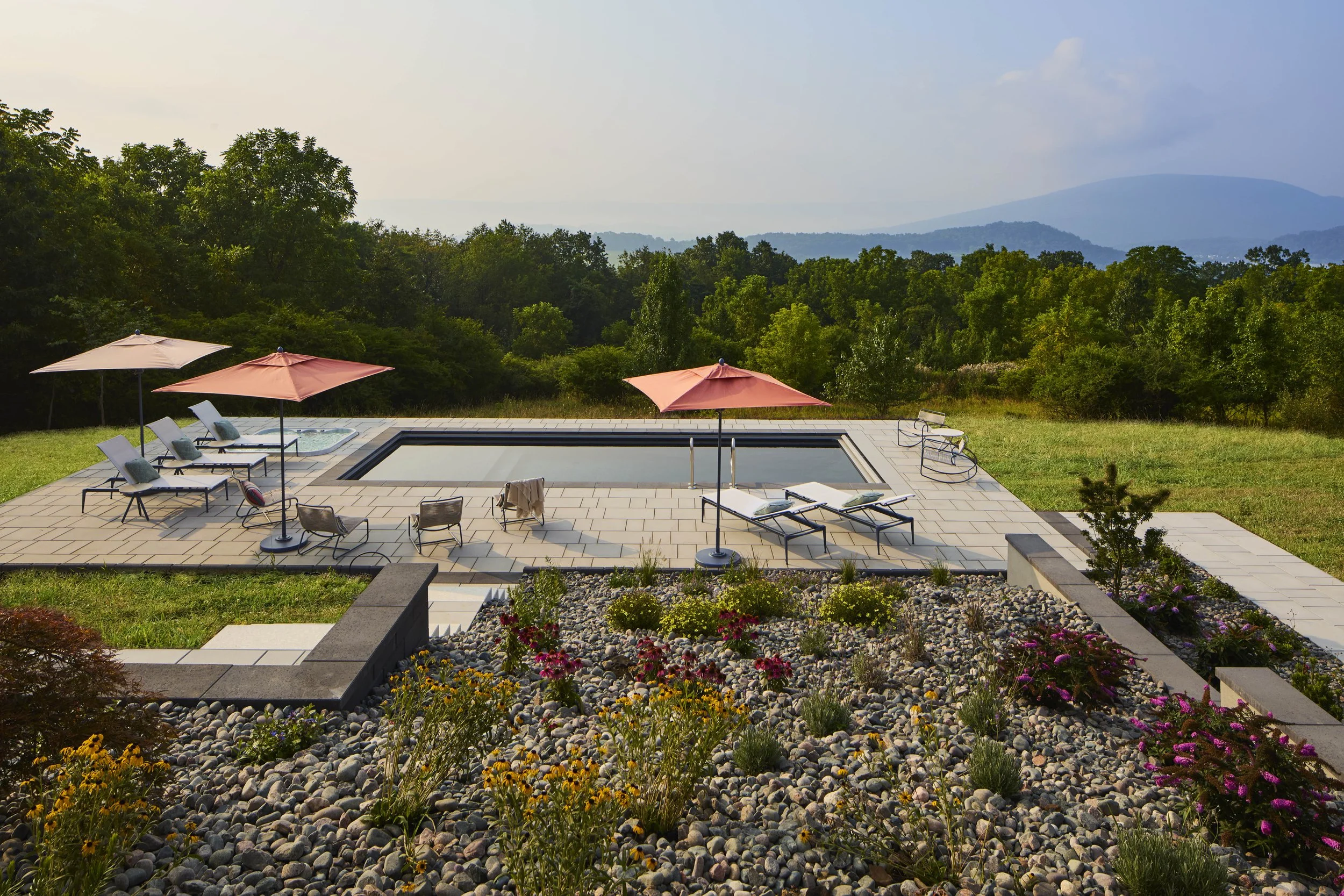 infinity pool with mountain view