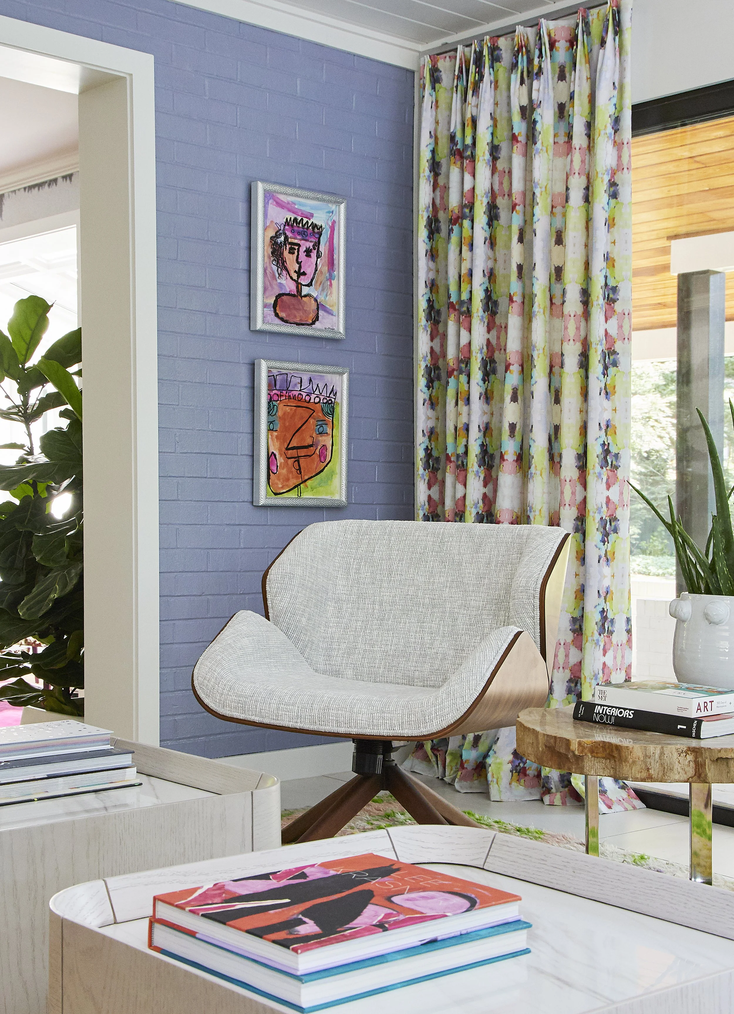 cozy chair for study colorful art for walls great reading spot