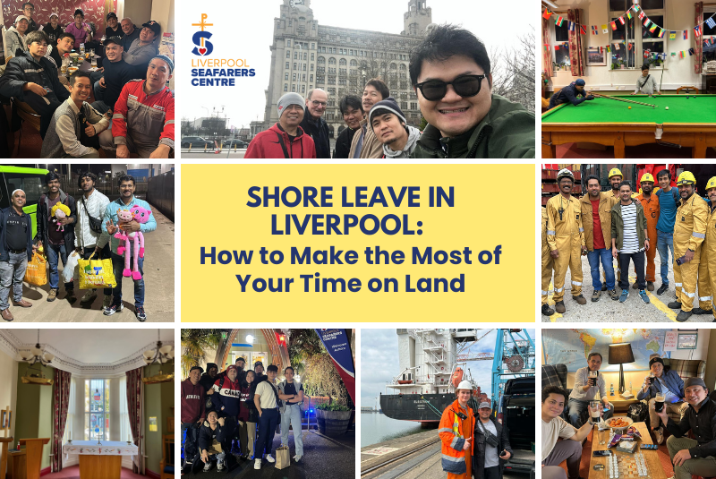 Images of seafarers in Liverpool enjoying different activities.