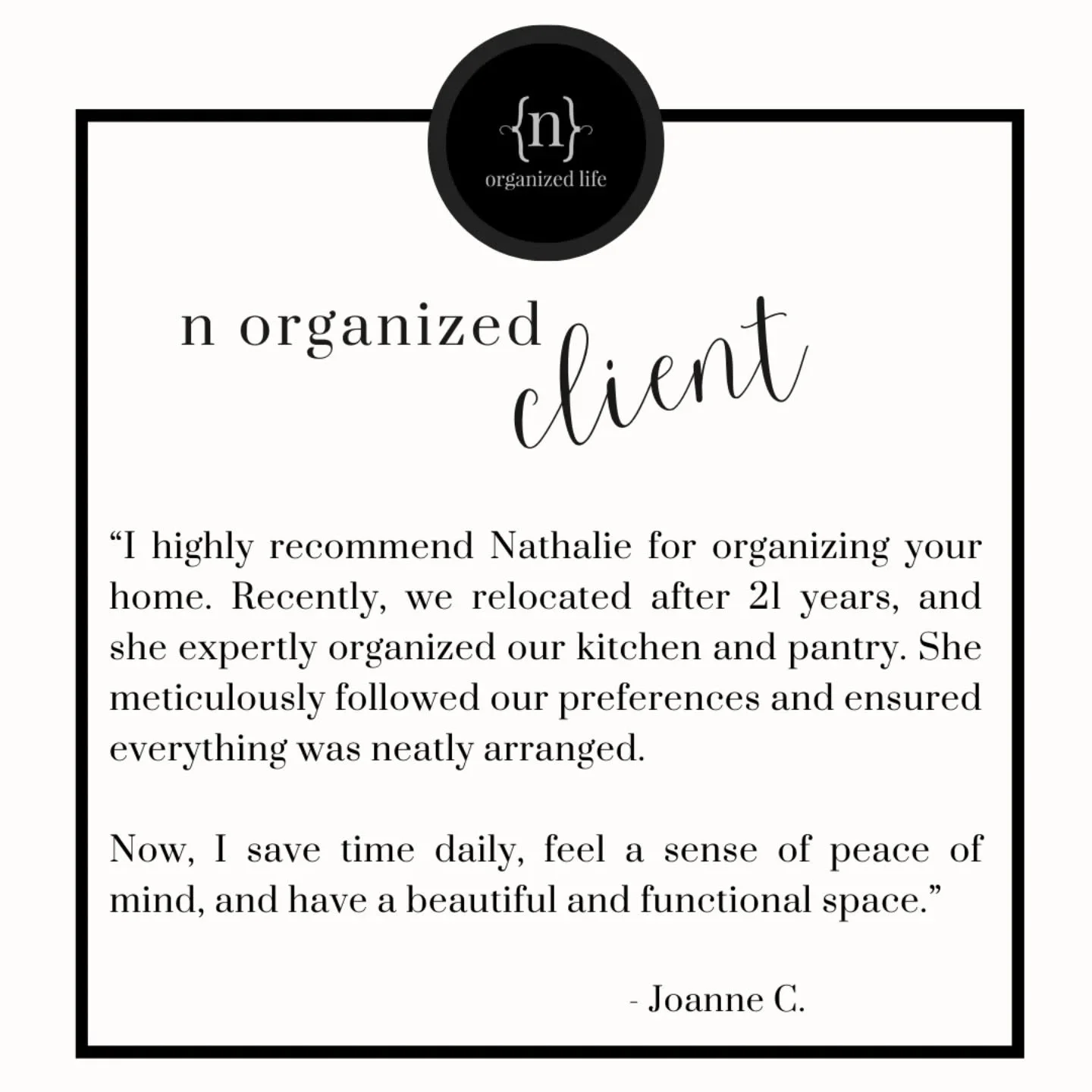 Client reviews like this make us do a little happy dance 💃🏼🕺🏼

It shows that we really listen to your needs. Organizing is definitely not one size fits all. We offer our services to fit your lifestyle, budget, design. 

We're brought in for homes