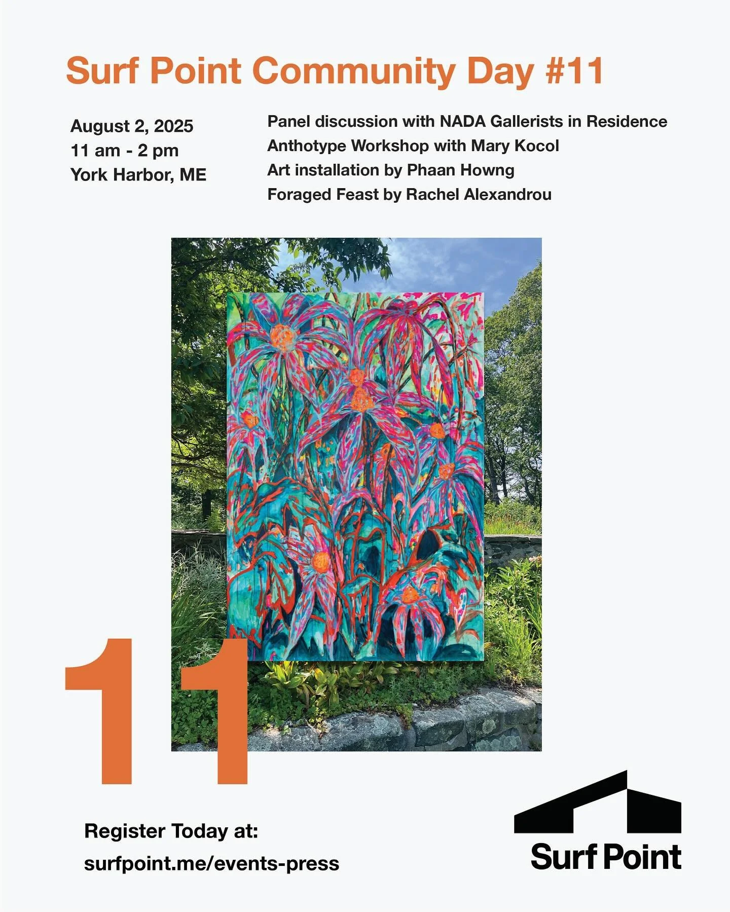Join us for Community Day # 11 on Saturday, August 2, from 11am - 2pm at Surf Point in York Harbor, Maine! 

The event will feature a panel discussion with @newartdealers Gallerists in Residence Lauren Marinaro of @marinarogallery (New York, NY), Ale