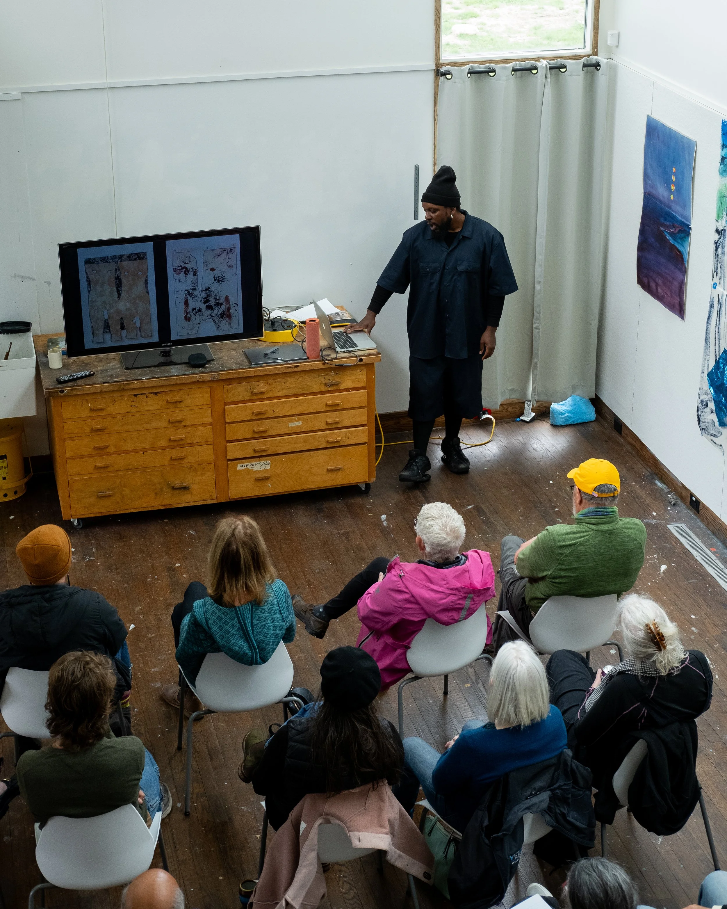 Jory Drew presenting at Meet the Residents: Yatika Starr Fields, Jory Drew, Matt Marble — May 2, 2026
