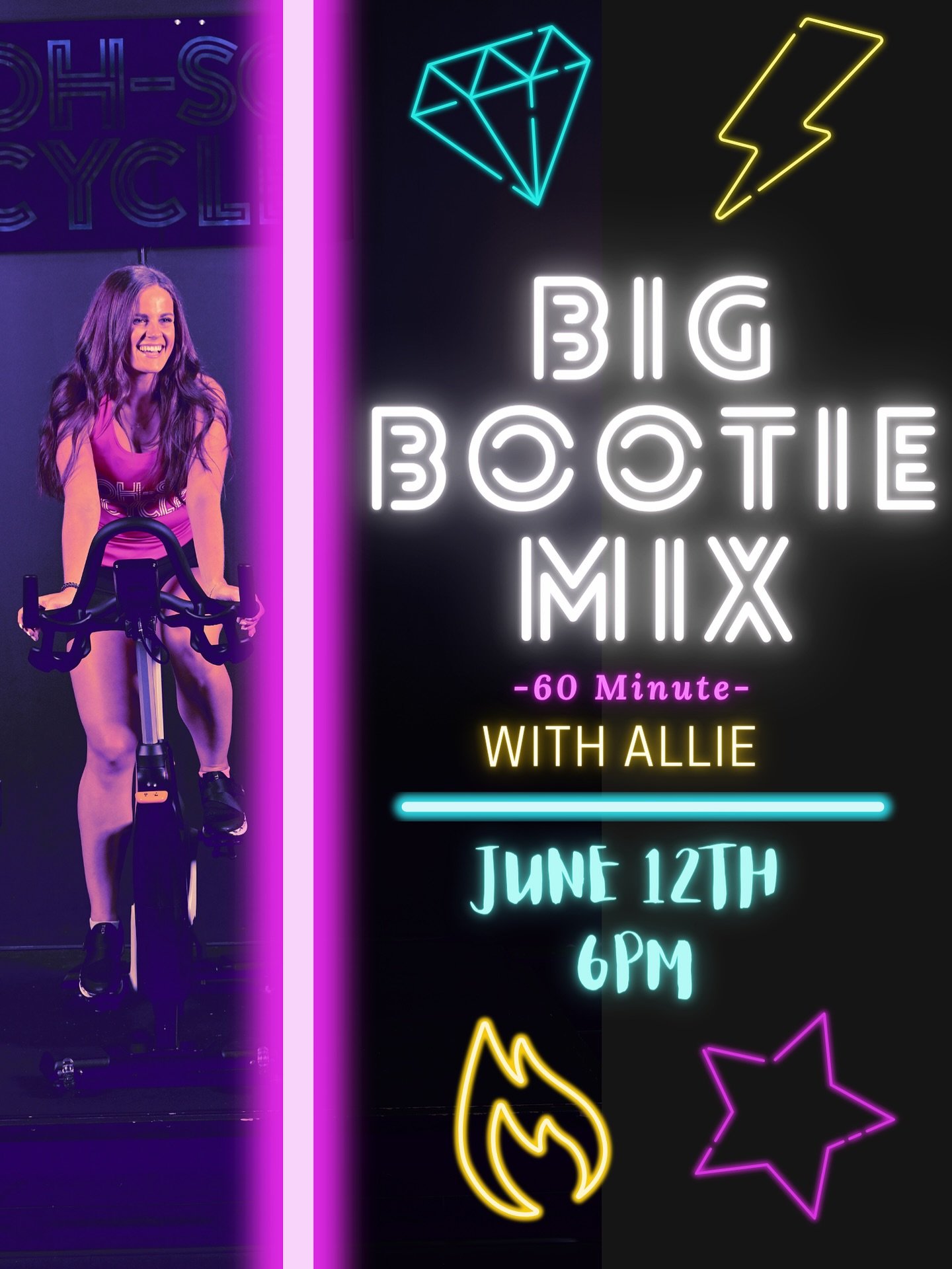 Big Bootie Mix is BACK and bigger than ever 🍑💥
60 minutes of mashup magic with Allie on the podium &mdash; June 12th at 6PM.
Let&rsquo;s ride loud, sweat hard, and light up the studio 💿⚡️🔥

Do you love BB Mixes!?

#BigBootieMix #SpinWithAllie #Oh
