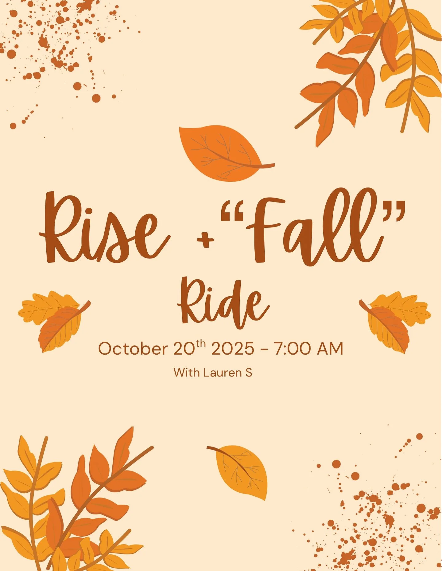Rise, ride, and fall in love with the season 🍁
Catch Lauren S Monday at 7 AM for a crisp autumn spin that&rsquo;ll warm you from the inside out!