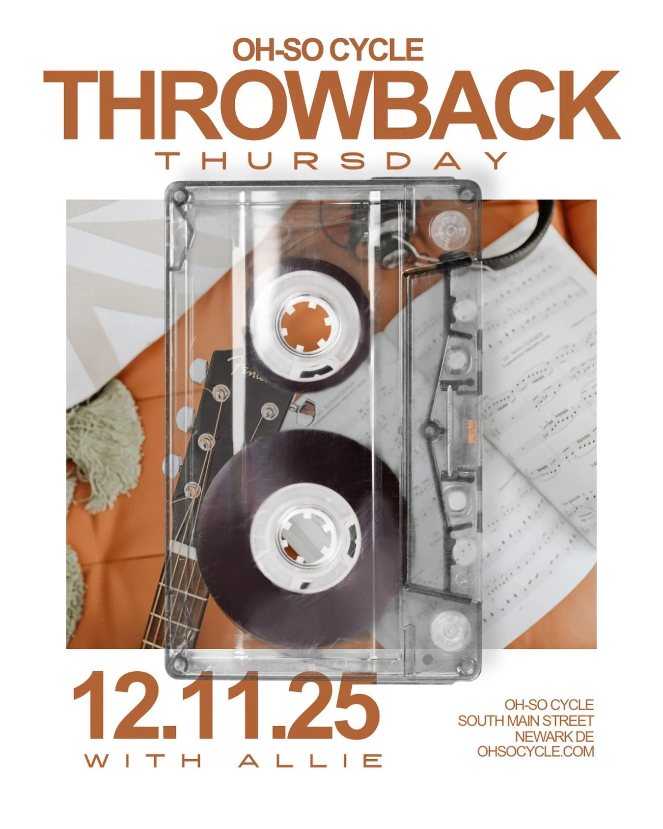 Throwback Thursday with Allie 📼✨
Thursday 12/11 at 3:30pm - expect classics, memories, and whatever throwbacks she decides to pull out 😏

#ThrowbackThursday #OhSoCycle #CycleFam #SpinLife #NewarkDE