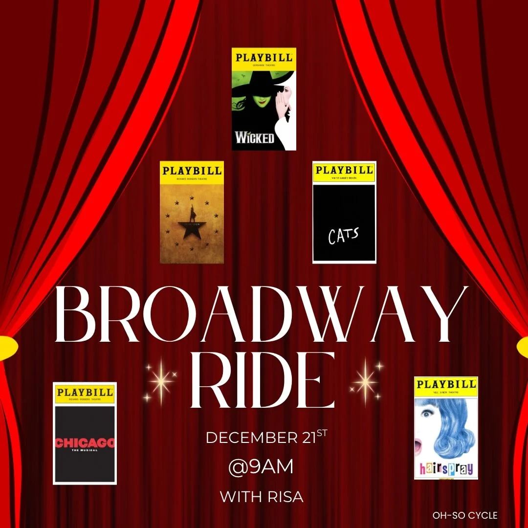 Broadway Ride takes the stage ✨🎭
Sunday 12/21 at 9AM with Risa - a little Wicked, a little Hamilton, a little everything.
Curtains up, bikes ready.

#BroadwayRide #OhSoCycle #newarkdelaware #ThemeRide #CycleFam