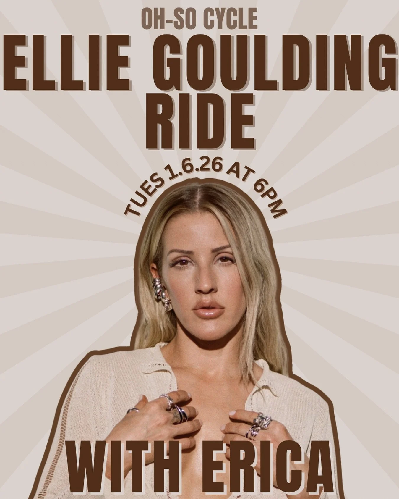Burn + glow + get a little dramatic&hellip; it&rsquo;s Ellie Goulding night ✨
Tuesday at 6PM - saddle up.

#EllieGouldingRide #OhSoCycle #SpinLife #CycleFam #NewarkDE