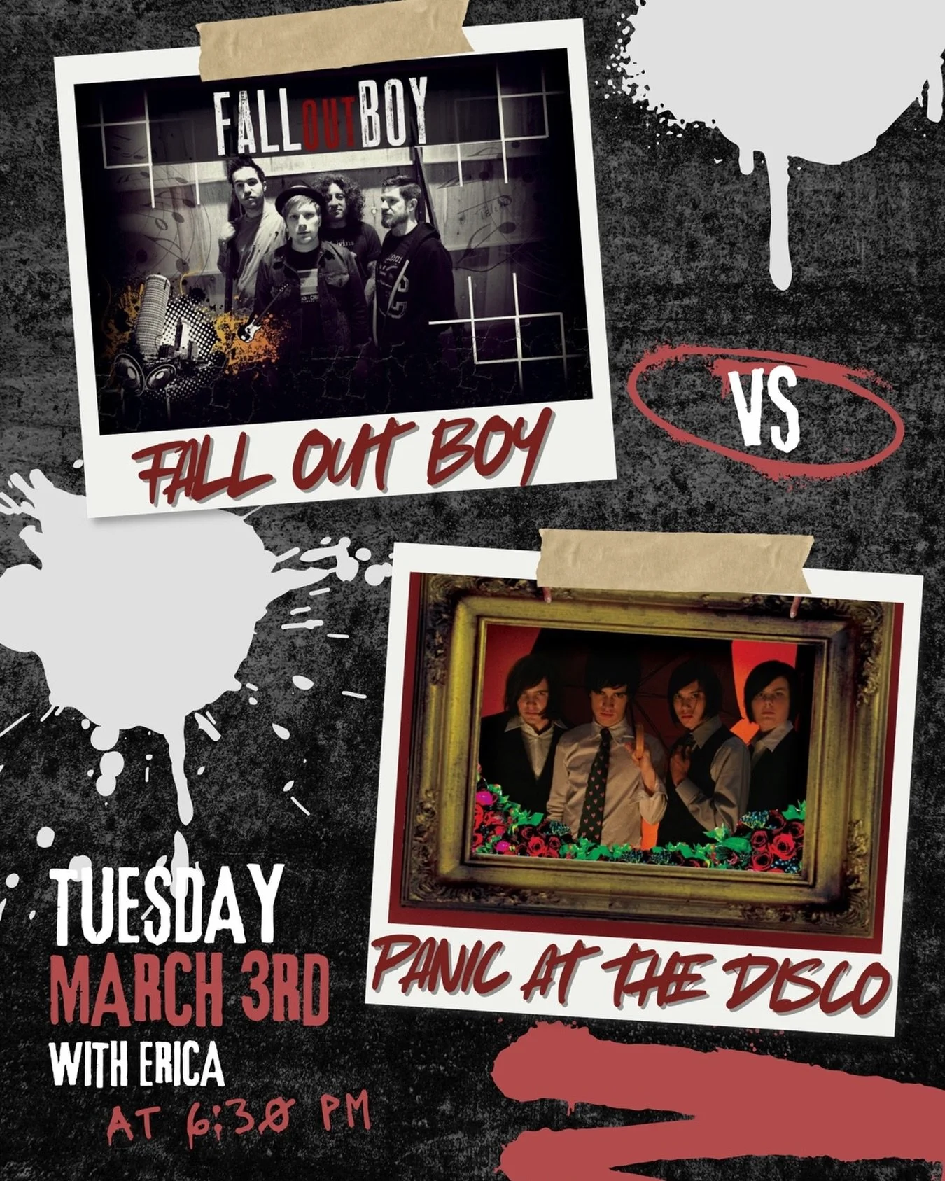 We&rsquo;re going down, down&hellip; in a Tuesday night showdown. 🔥

Fall Out Boy vs. Panic! At The Disco - the ultimate emo-era battle on the bike. Big choruses, dramatic builds, and the kind of lyrics you still scream like it&rsquo;s 2007.

Pick y