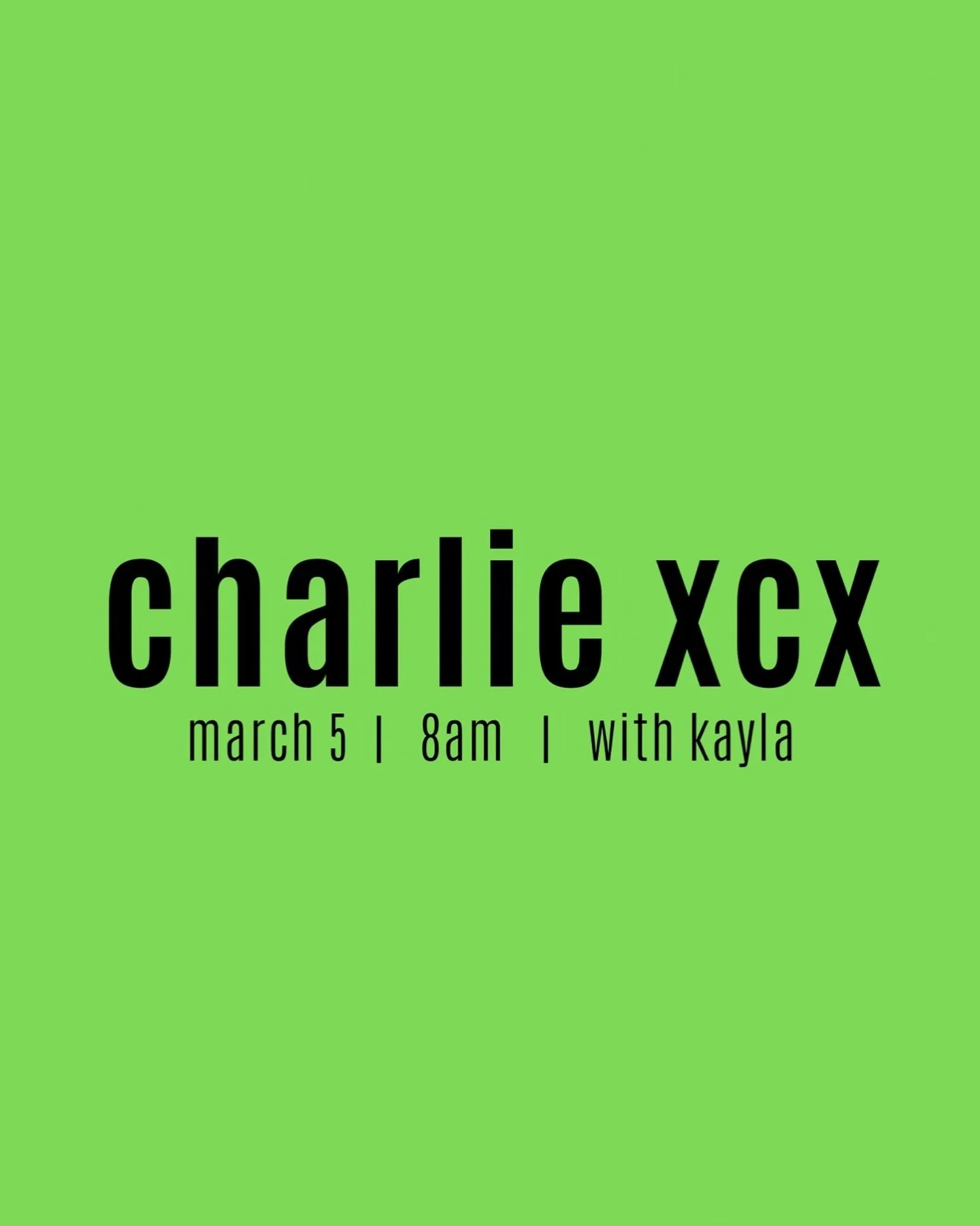Brat energy, but make it a ride. 💚🔥

We&rsquo;re turning the studio into a full Charli XCX dance party - hyperpop beats, chaotic good vibes, and climbs that hit just as hard as the drops.

📍 March 5 | 8:00 AM
🎧 With Kayla

If you know, you know.
