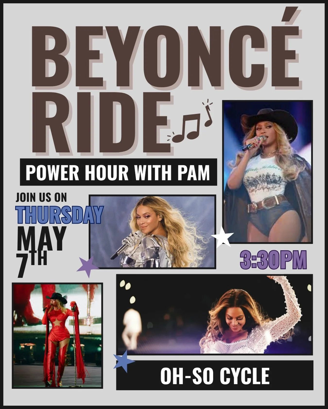 Saddle up - it&rsquo;s Beyonc&eacute; Ride time 🤠✨

From Cowboy Carter to the classics, Pam&rsquo;s bringing the power, vocals, and main character energy for a full hour of Beyonc&eacute; hits. Expect strong climbs, big singalongs, and a ride worthy