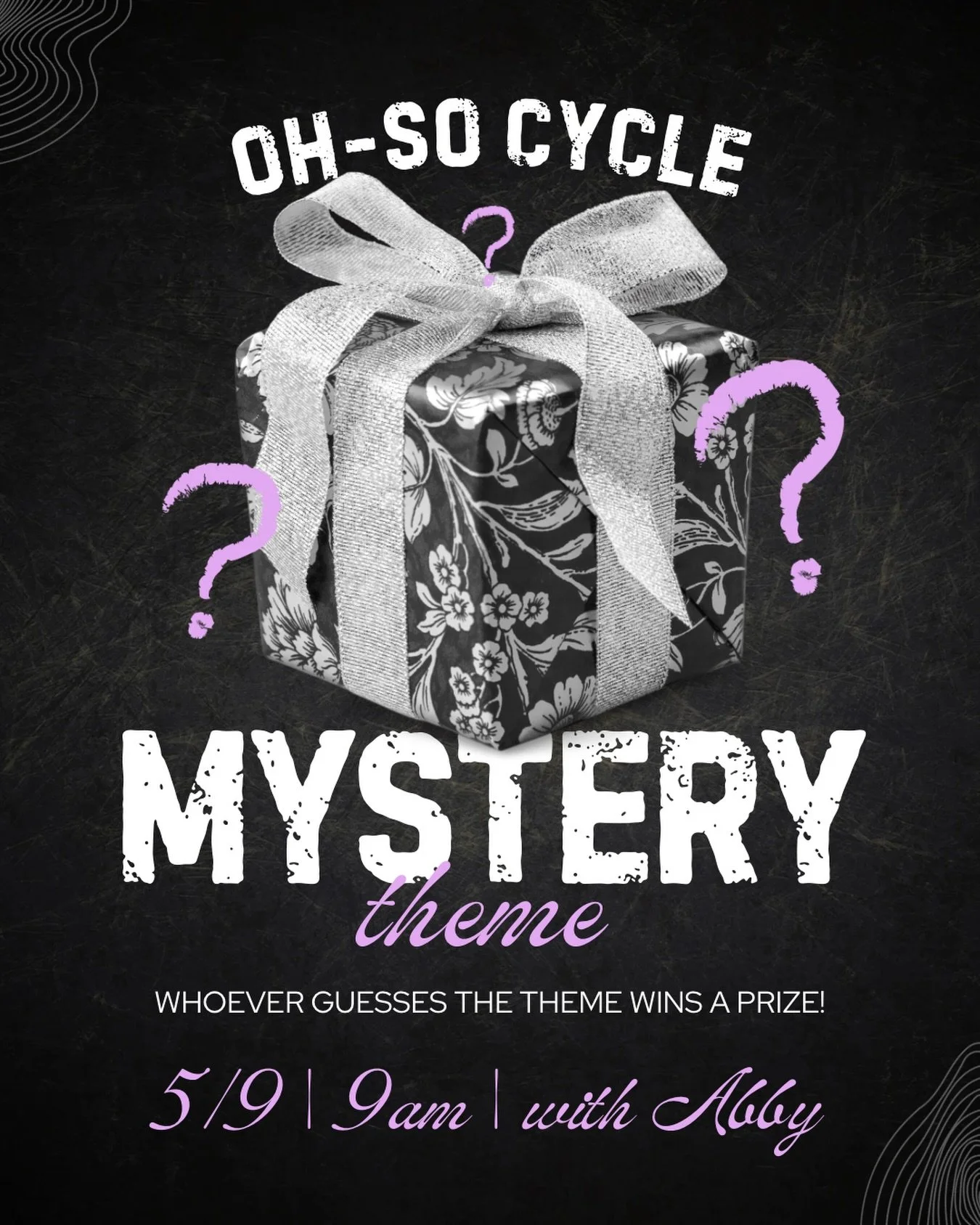 You all loved it last time&hellip; so we&rsquo;re bringing it back 👀🎁

Abby&rsquo;s Mystery Theme Ride returns Saturday, May 9th at 9AM - and yes, the theme is a complete secret until class starts.

Think you can figure it out before anyone else? W