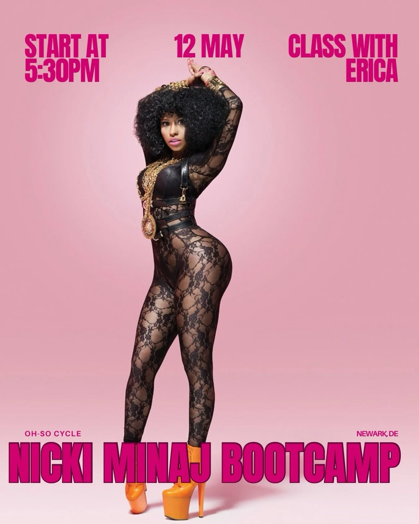 Calling all Barbz 💖🔥

Nicki Minaj Bootcamp is pulling up to Oh-So Cycle on Tuesday, May 12th at 5:30PM with Erica 👀

Expect high energy, heavy beats, and a workout built to make you feel like the main character from warm-up to cooldown 💅🎶

This 