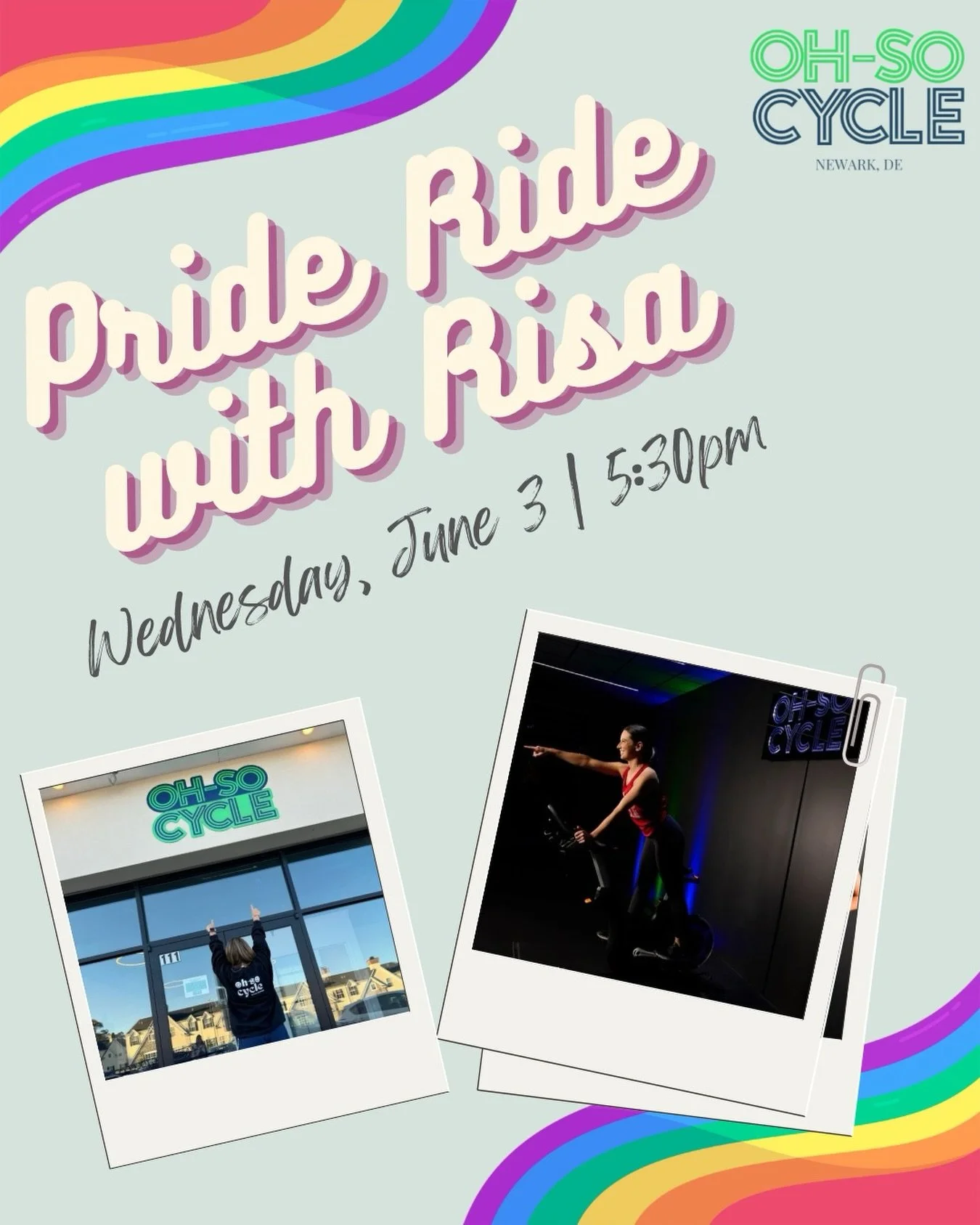 🌈 Pride Ride is back!

Join Risa on June 3 at 5:30 PM for a ride packed with big energy, great music, and an even better community. Whether you&rsquo;ve ridden with us for years or you&rsquo;re hopping on a bike for the first time, this one&rsquo;s 