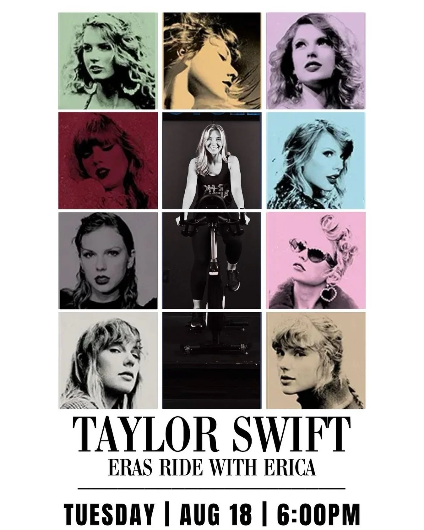 It&rsquo;s Eras day!! 🫶✨

We&rsquo;re riding through Taylor Swift&rsquo;s eras tonight with Erica - from the songs that started it all to the ones we have on repeat now. 💚💛💜❤️🩵🖤🩷🩶🤎💙🤍🧡

TONIGHT | 6PM
Book your bike! 🚲

#OhSoCycle #TaylorS