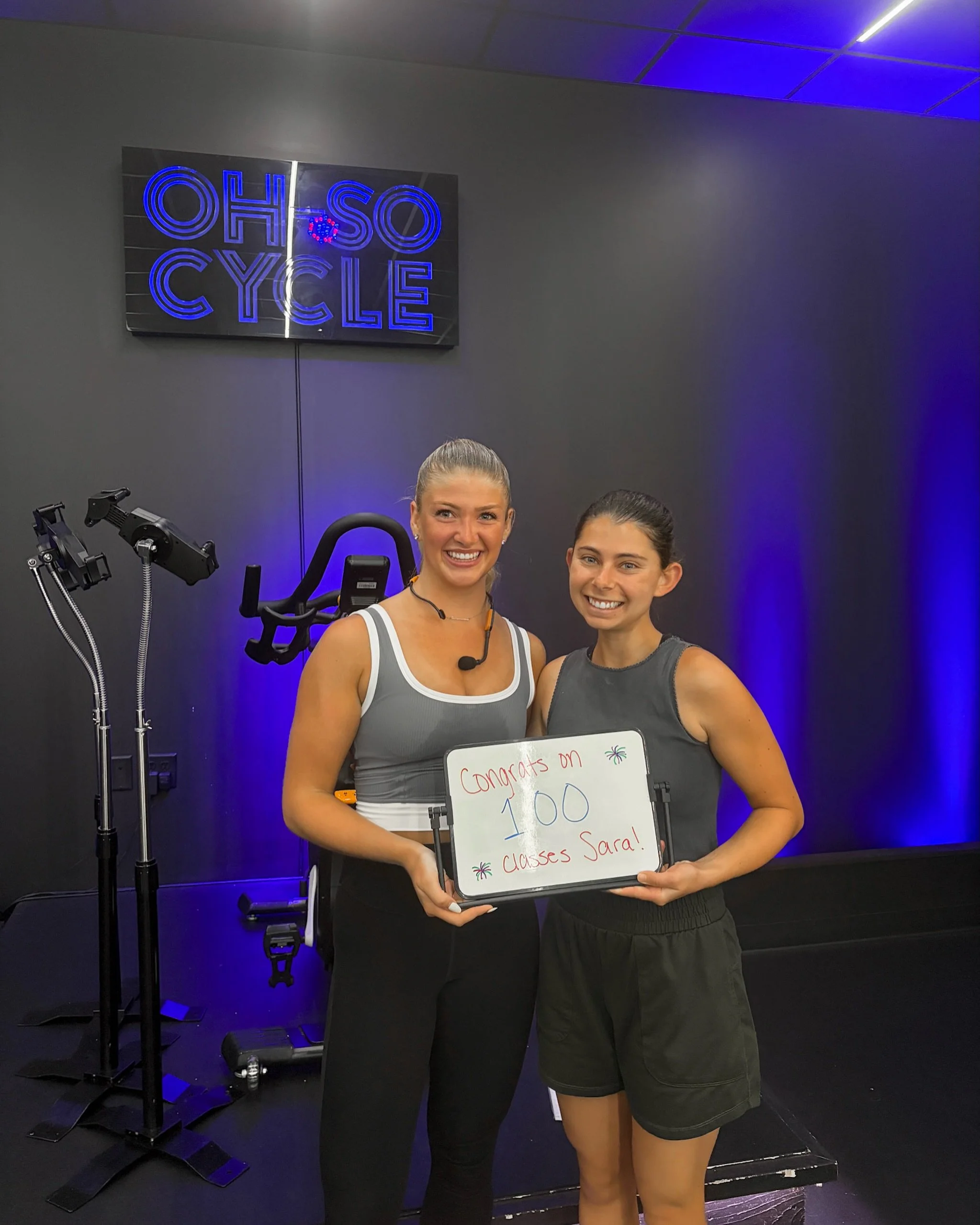 Sara hit 100!! 💯🎉

One hundred classes, one seriously impressive milestone, and plenty of strong rides along the way. We loved getting to celebrate this one with you, Sara! 💙💚

Cheers to 100 and everything still ahead. 🚲✨

#OhSoCycle #100Classes
