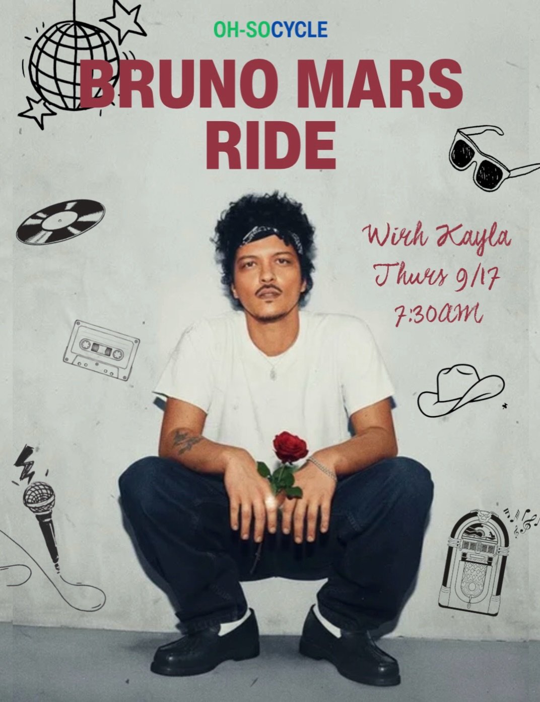 Thursday I don&rsquo;t feel like doing anything&hellip;except ride to Bruno Mars 💃✨

We&rsquo;re bringing the funk, the throwbacks, and ALL the Bruno favorite to the studio. Come for the playlist, stay for the 24k energy 🪩🌹

Grab your bike &amp; c