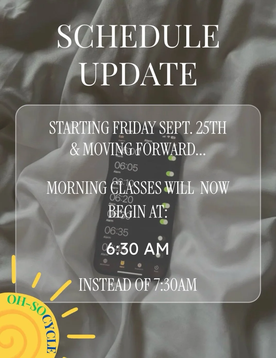 EARLY BIRD GETS THE WORM&hellip; AND THE BIKE 😉🐥🚲

Starting this Friday, our morning class is getting an earlier start at 6:30 AM!!!

Set those alarms &amp; we&rsquo;ll see you bright and early ☀️⏰

#ohsocycle #newarkde #earlybird #morningrides #i
