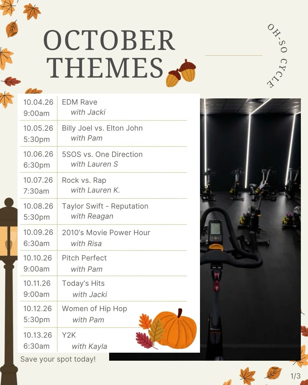 October called&hellip; we picked up 📞🎃

The themes have arrived and let&rsquo;s just say&hellip; October understood the assignment 🎃🎶

start picking your favorites now because this lineup is TOO good. which ride has you 👀?

#ohsocycle #themeride