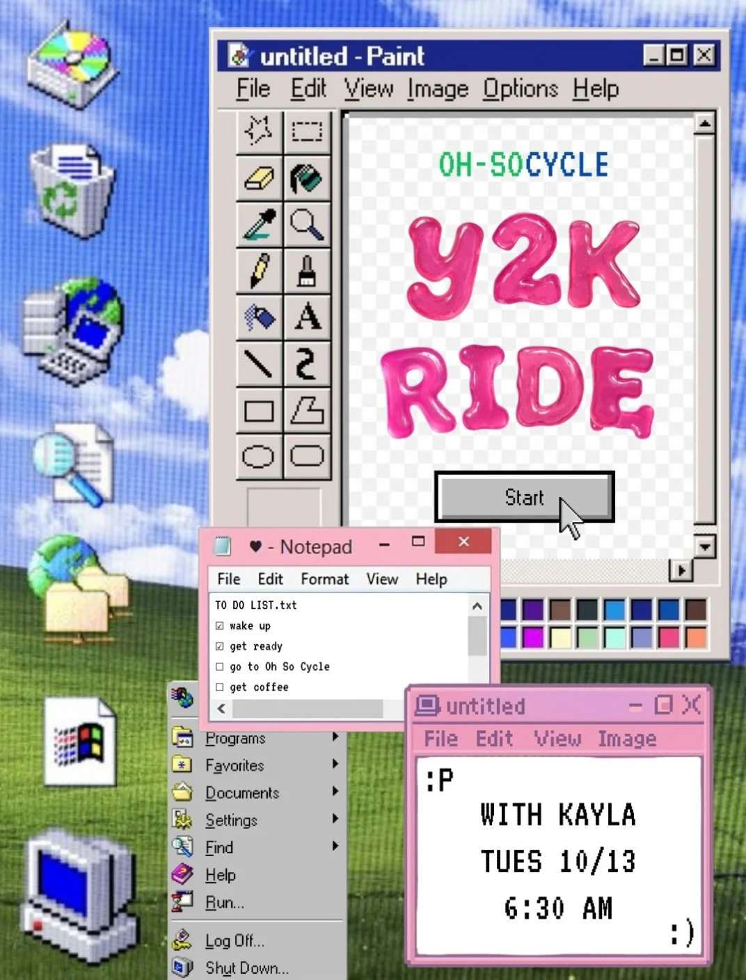 WARNING: excessive nostalgia detected! ⚠️💖

Side effects may include singing every lyric, getting lost in the throwbacks, and a sudden urge to relive the 2000s 💿💬

Proceed with caution&hellip; or just click START. 💻✨

#ohsocycle #y2kcore #2000ser