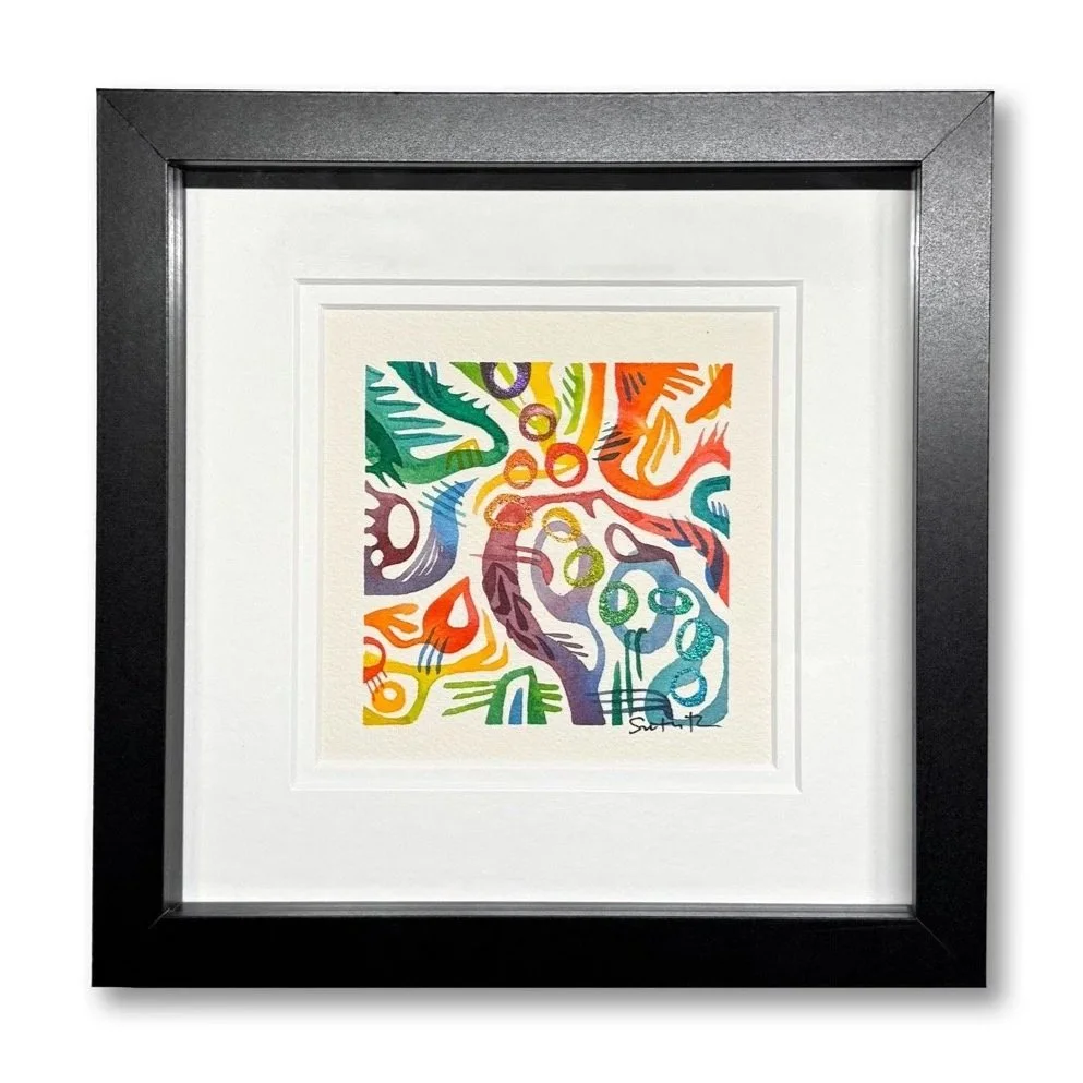 Loopy, 5"x5" framed | SOLD