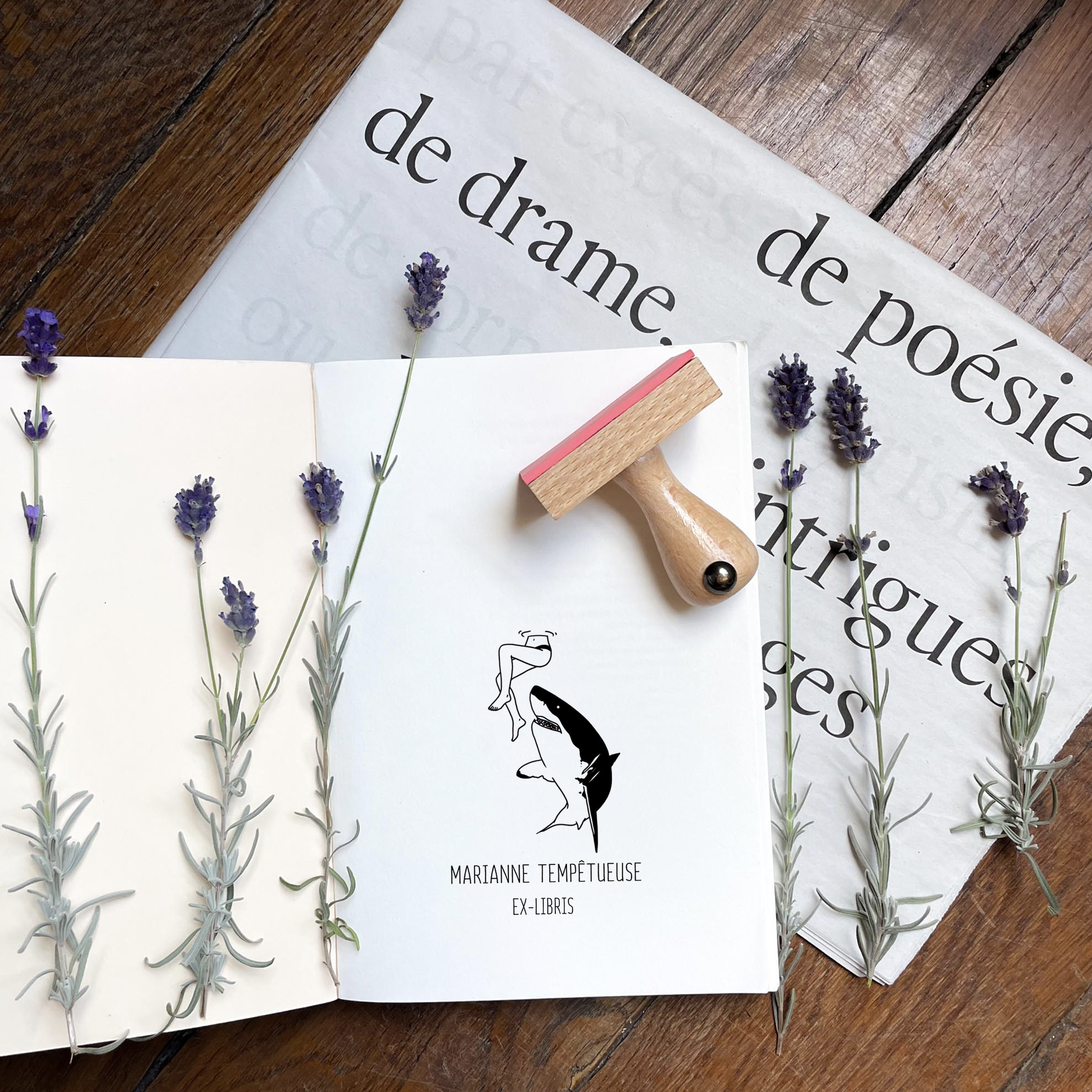 Ex-Libris - Valse avec Requin - Atelier ExLibris