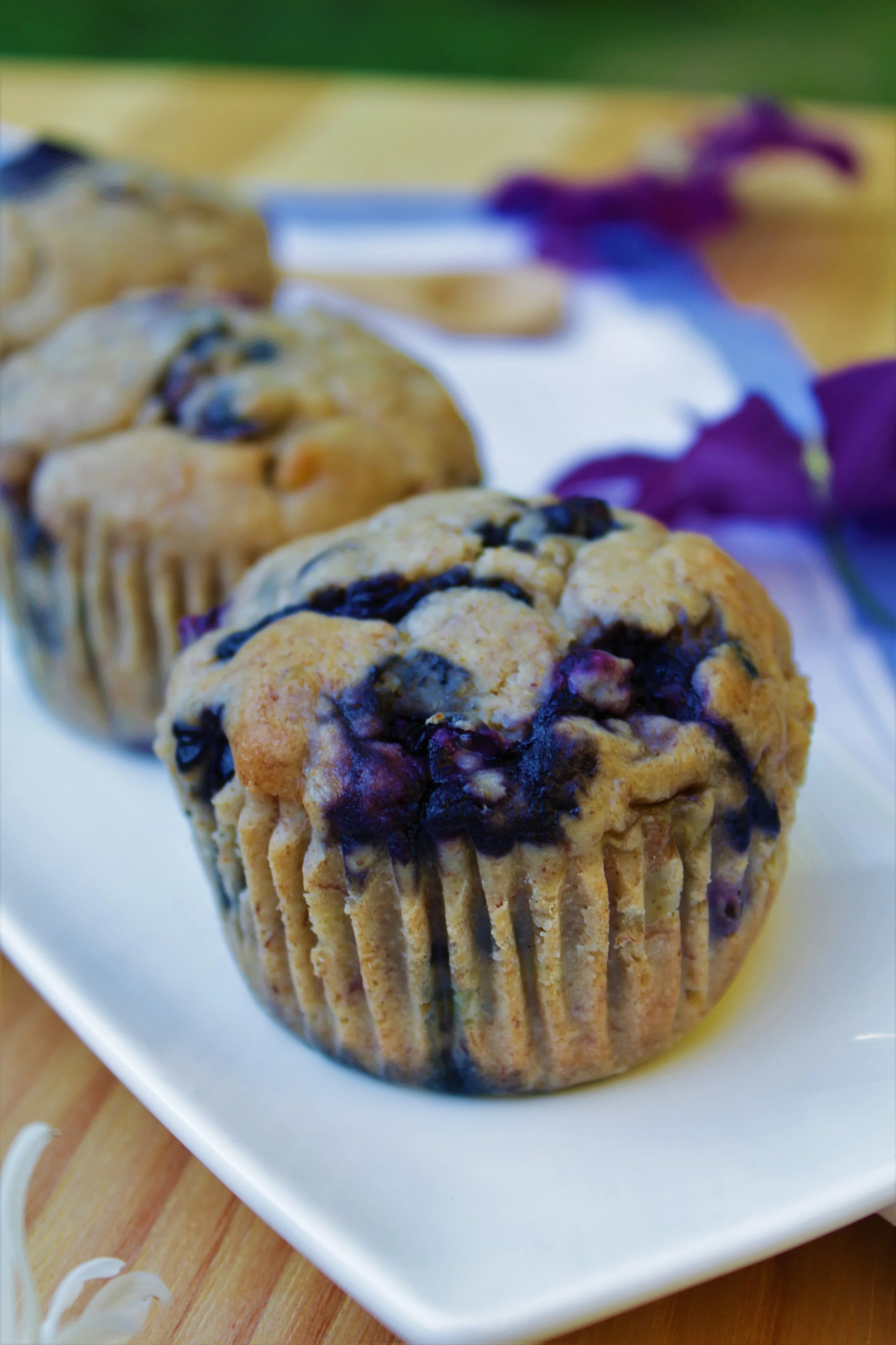 Muffins bleuets &amp; bananes {Végane}