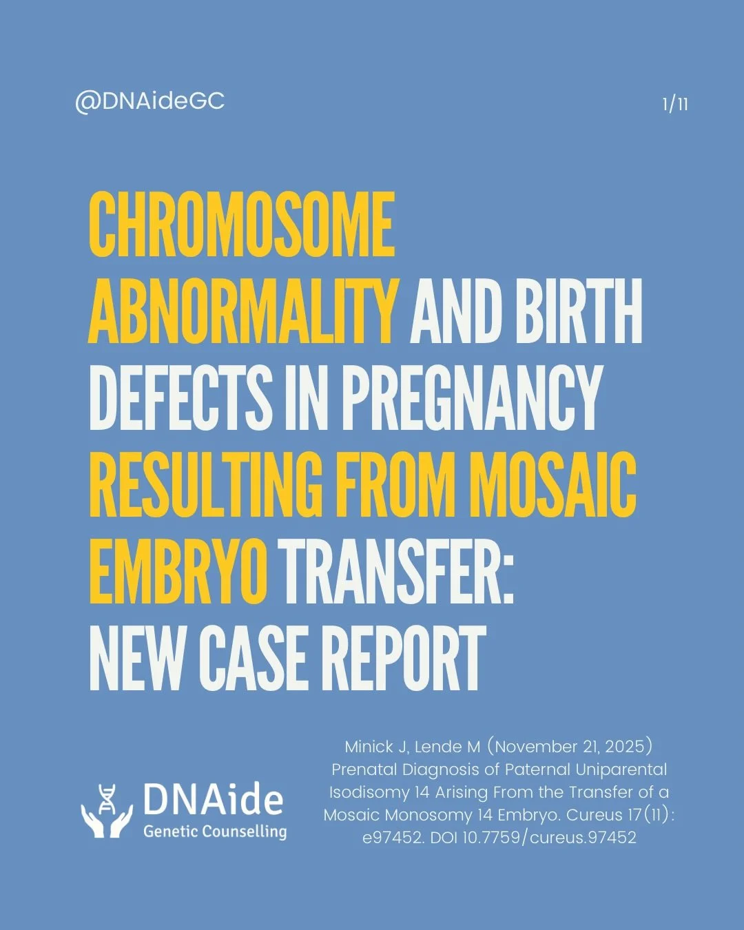 Case report: prenatal diagnosis of UPD 14 after mosaic embryo transfer

We don&rsquo;t hear about adverse outcomes from mosaic embryo transfer very often, but it is important that they are published when they occur. This helps us learn more and provi