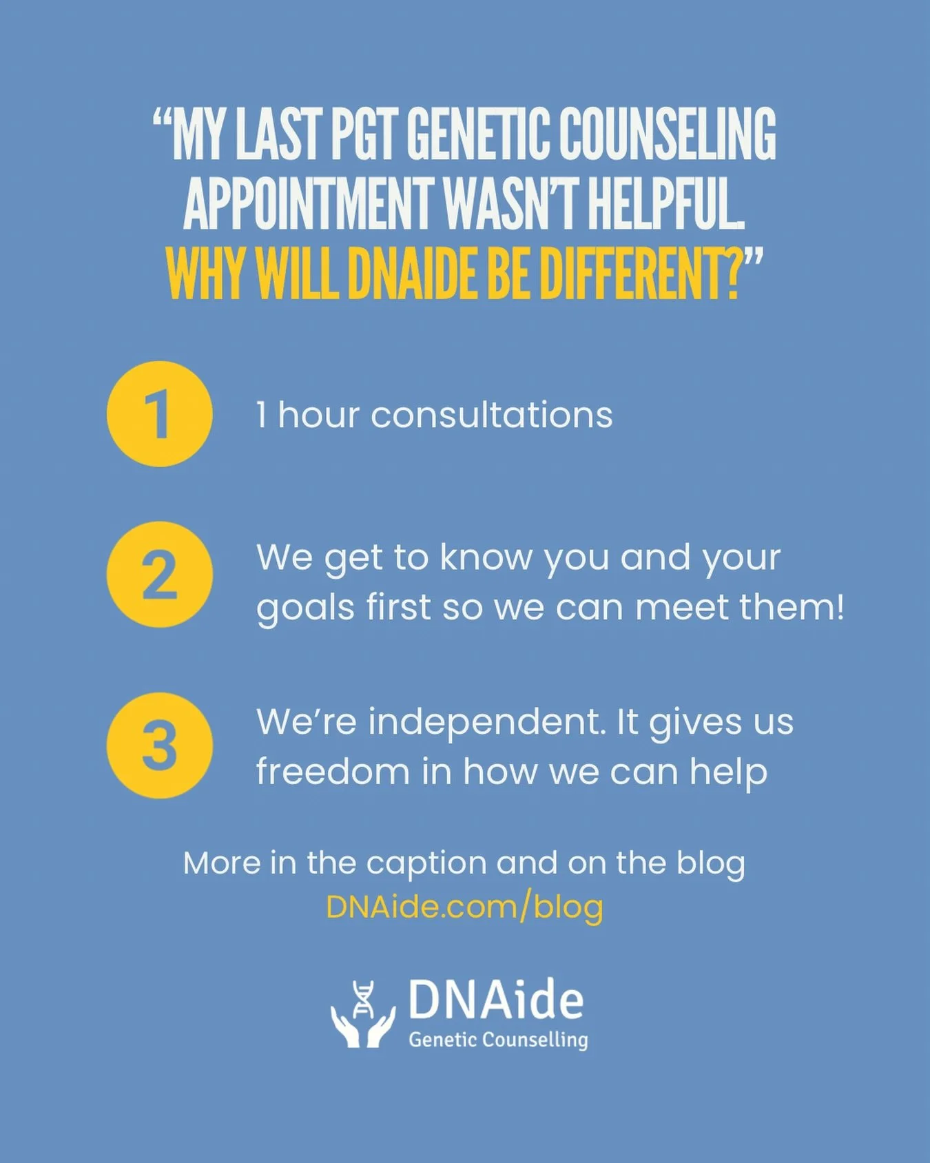 Sadly, I hear from a lot of fertility patients that they met with a Genetic Counselor to review their PGT results and they didn&rsquo;t find it helpful. Things like: &ldquo;It&rsquo;s like they were reading off of a script&rdquo; or &ldquo;They just 