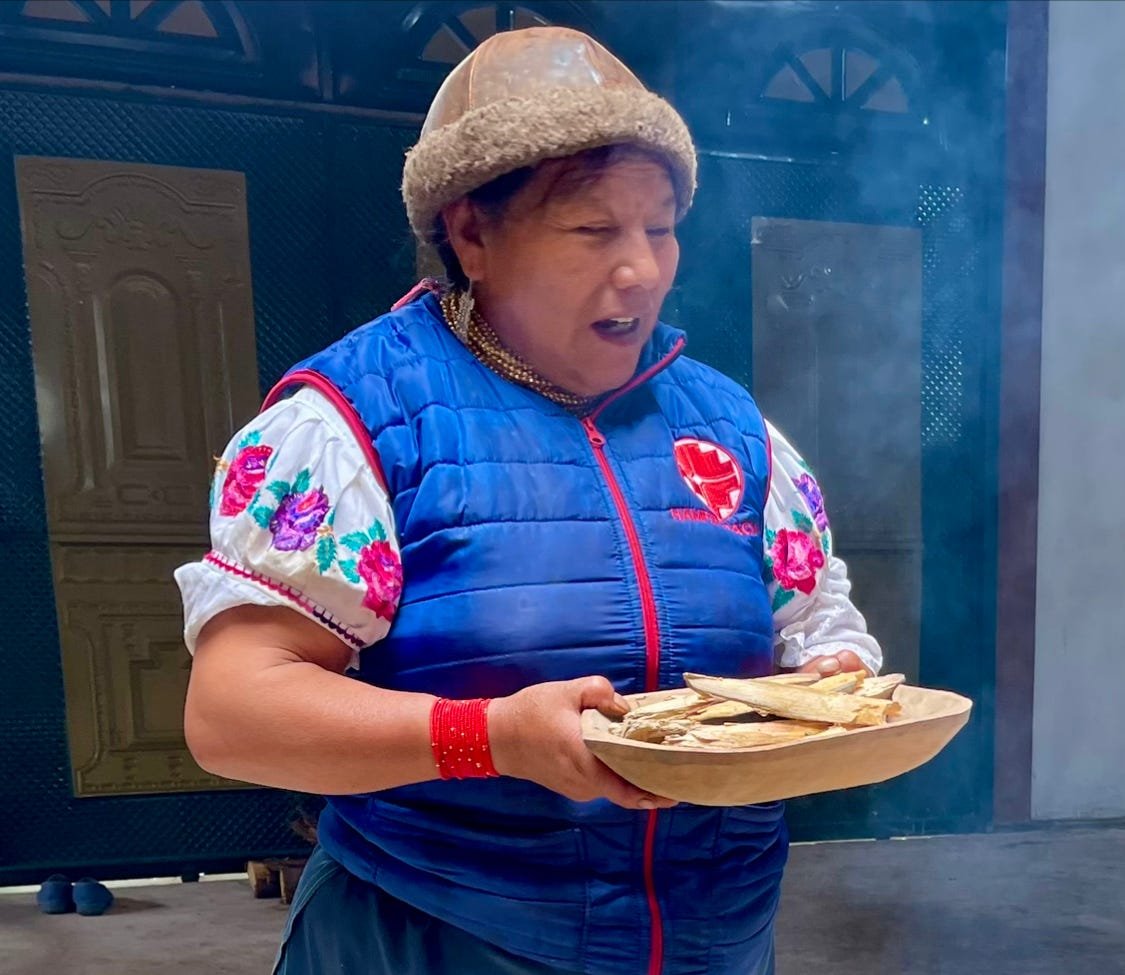 amazing curandera Mama Donna Josephina at home in Otavalo