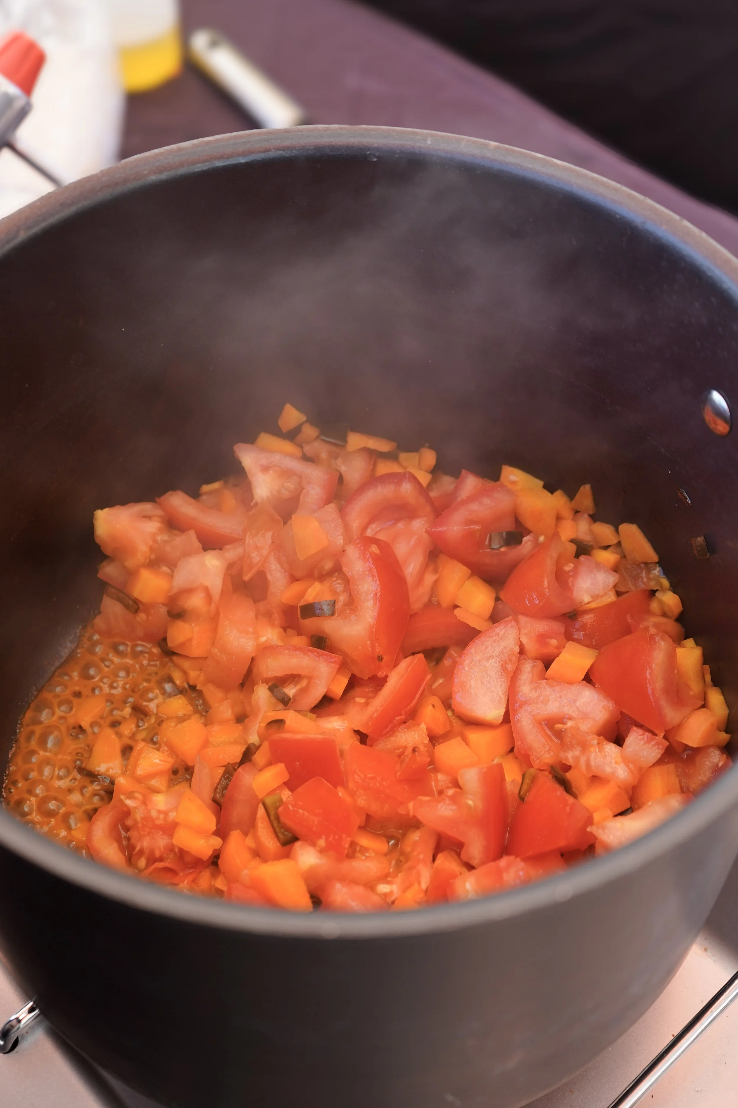 Miso Poblano Vegetable Soup