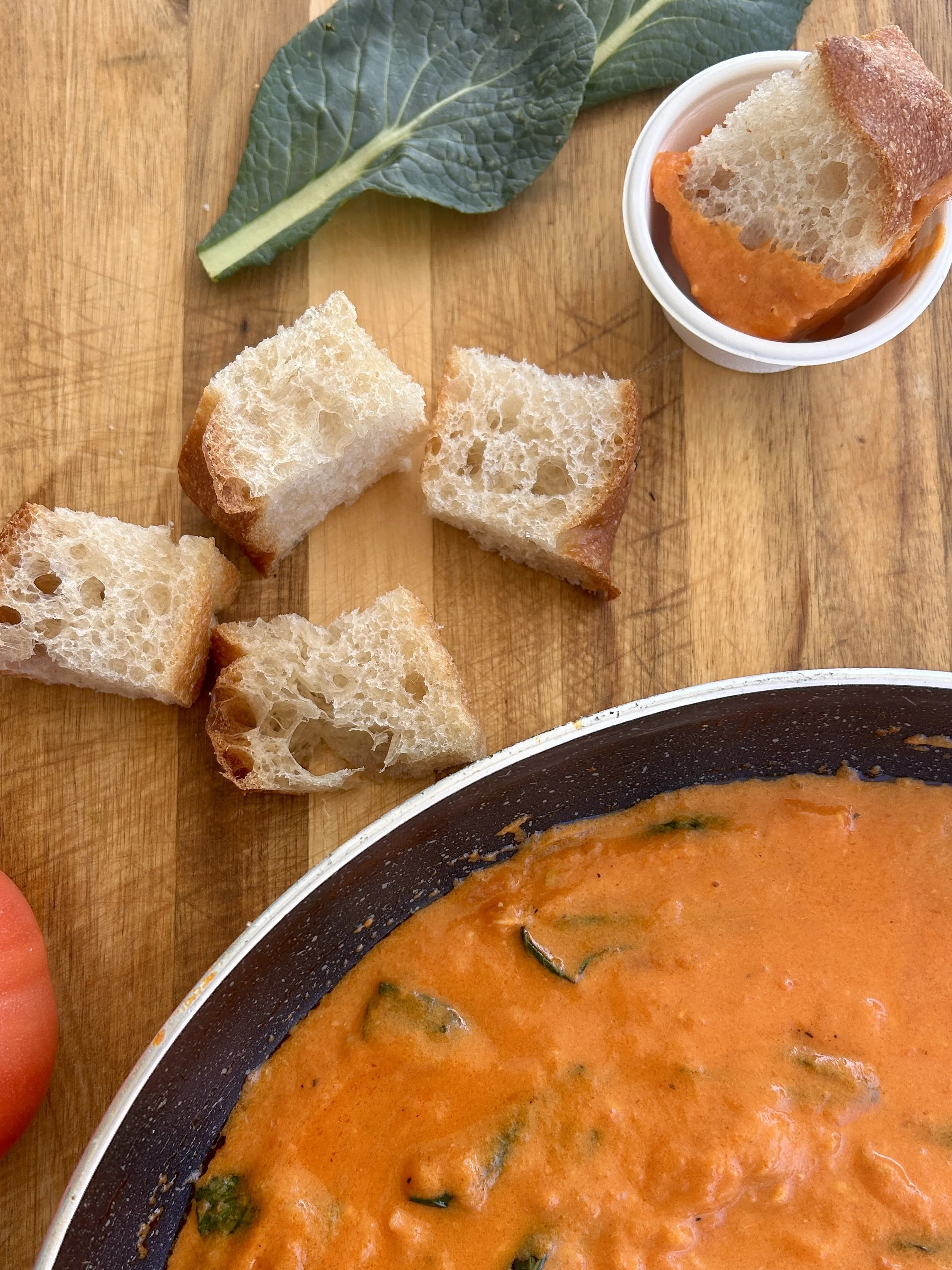 Stewed Tomato &amp; Spinach Vodka Dipping Sauce