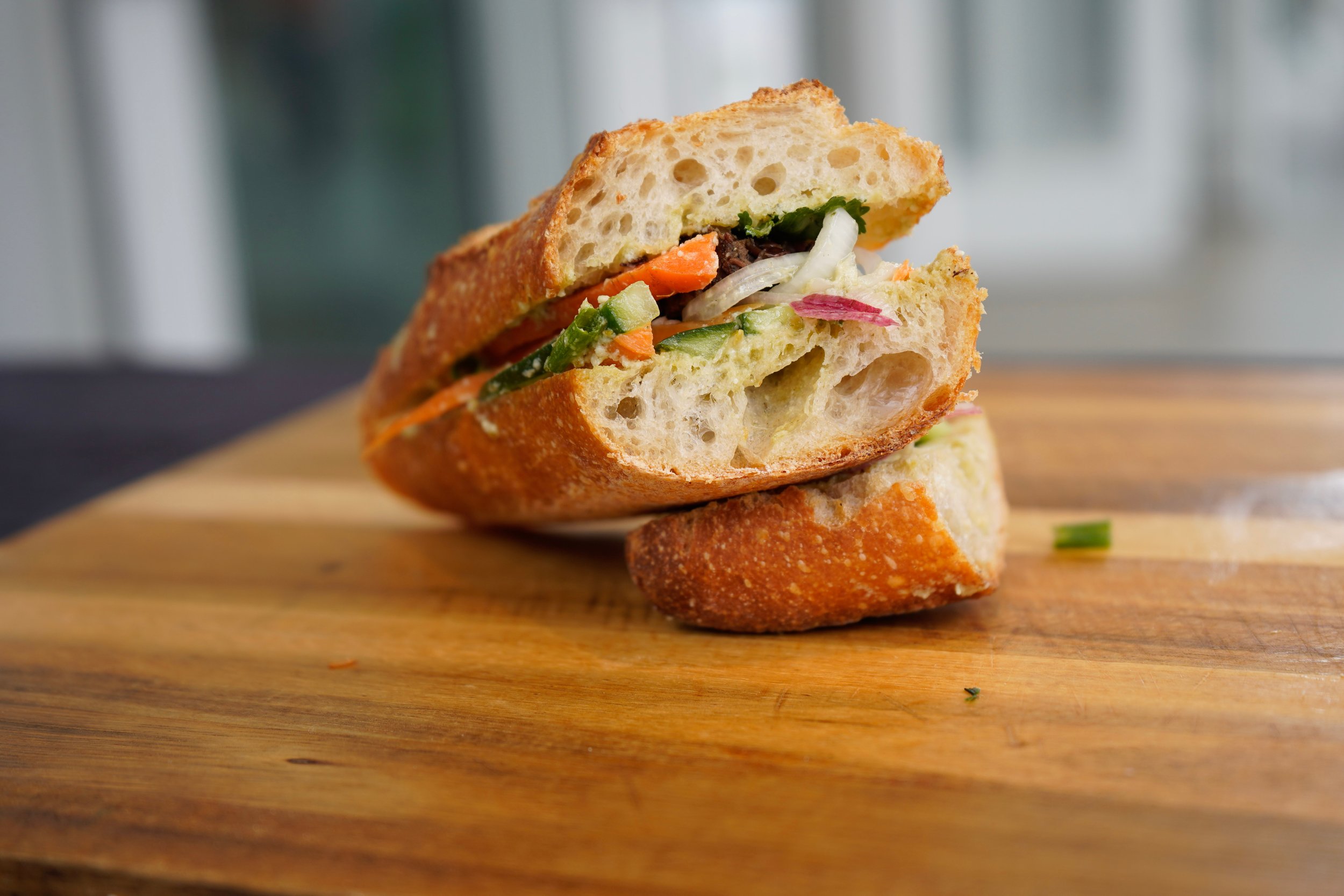 Tempeh Bánh Mì With Quick Pickled Vegetables