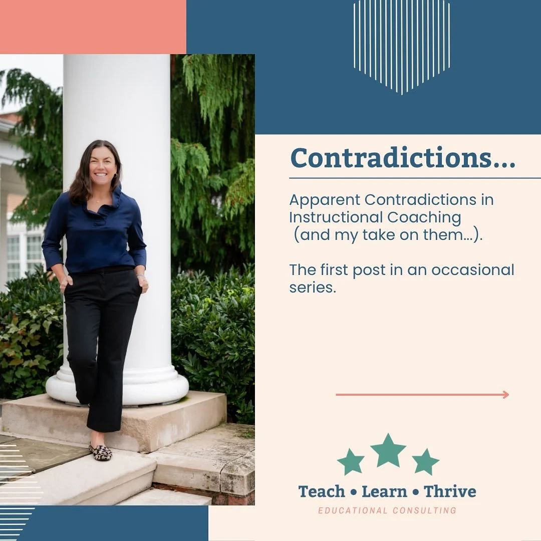 ➡️ Apparent contradictions in instructional coaching, and my take on them... The first post in an occasional series. 

⁉️Apparent Contradiction: Coaches must &ldquo;go slow to go fast,&rdquo; but they also have no time to waste when it comes to stude