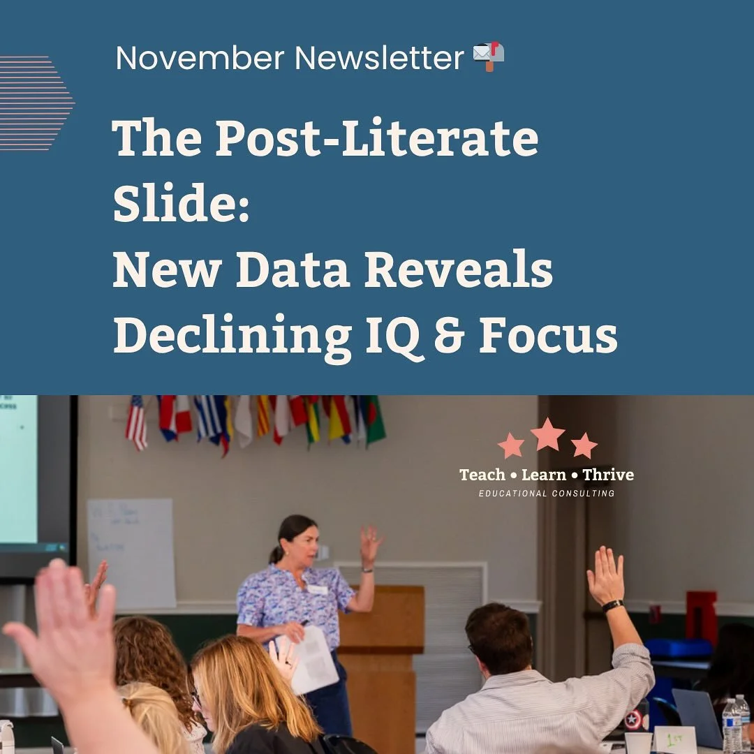 November newsletter drop 📬 

This month we explore tough questions about current reality in education:

Are American schools lowering expectations in an era of cognitive and literacy decline? 

Our article unpacks the disconcerting evidence and offe
